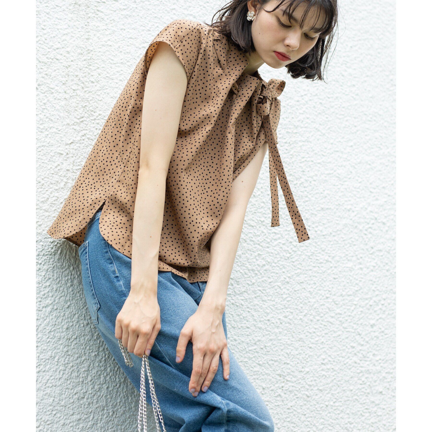 OPAQUE.CLIP「ドットボウタイブラウス【洗濯機洗い可】」|シャツ・ブラウス|