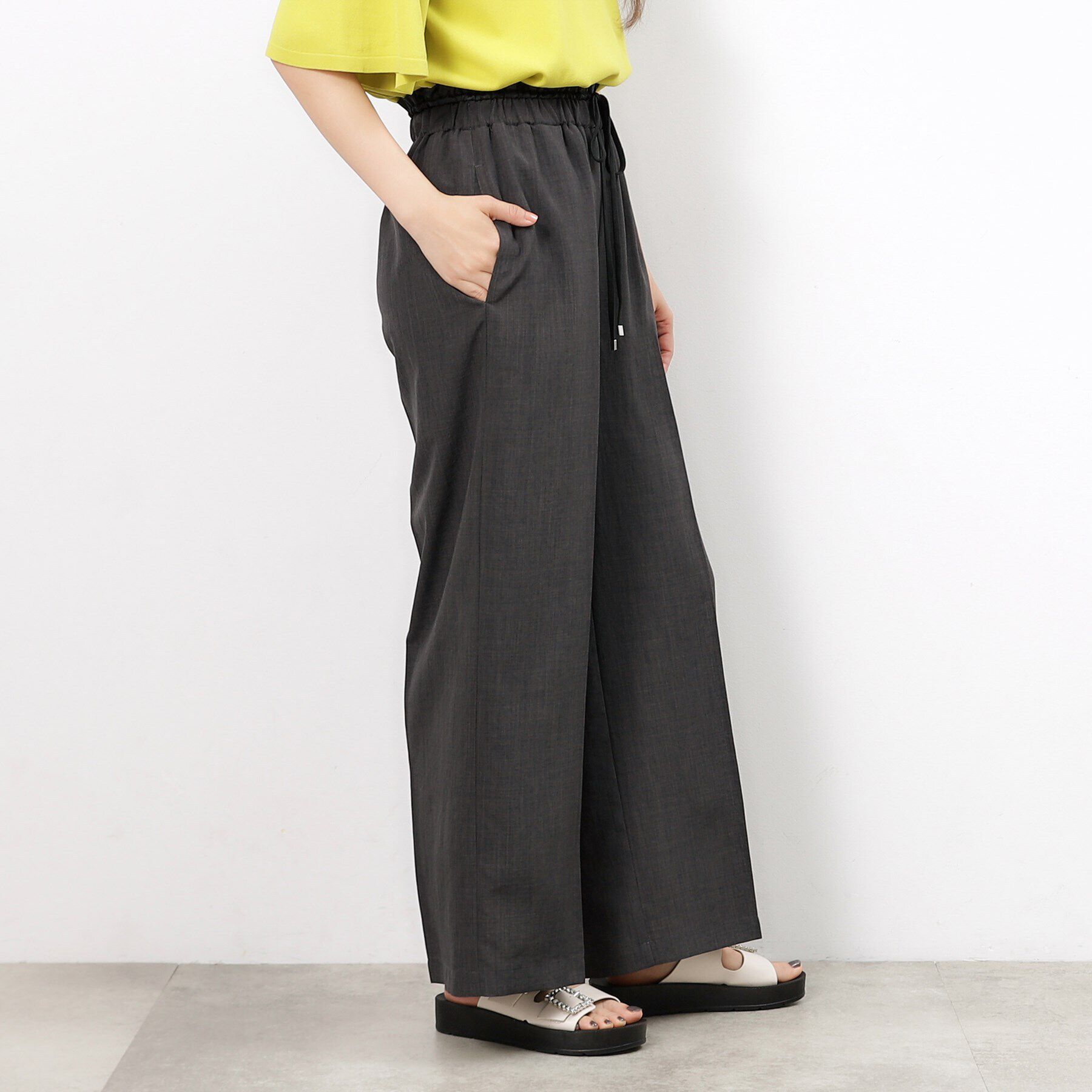 OPAQUE.CLIP「ウエストサテン使いイージーワイドパンツ【洗濯機洗い可】」|その他|