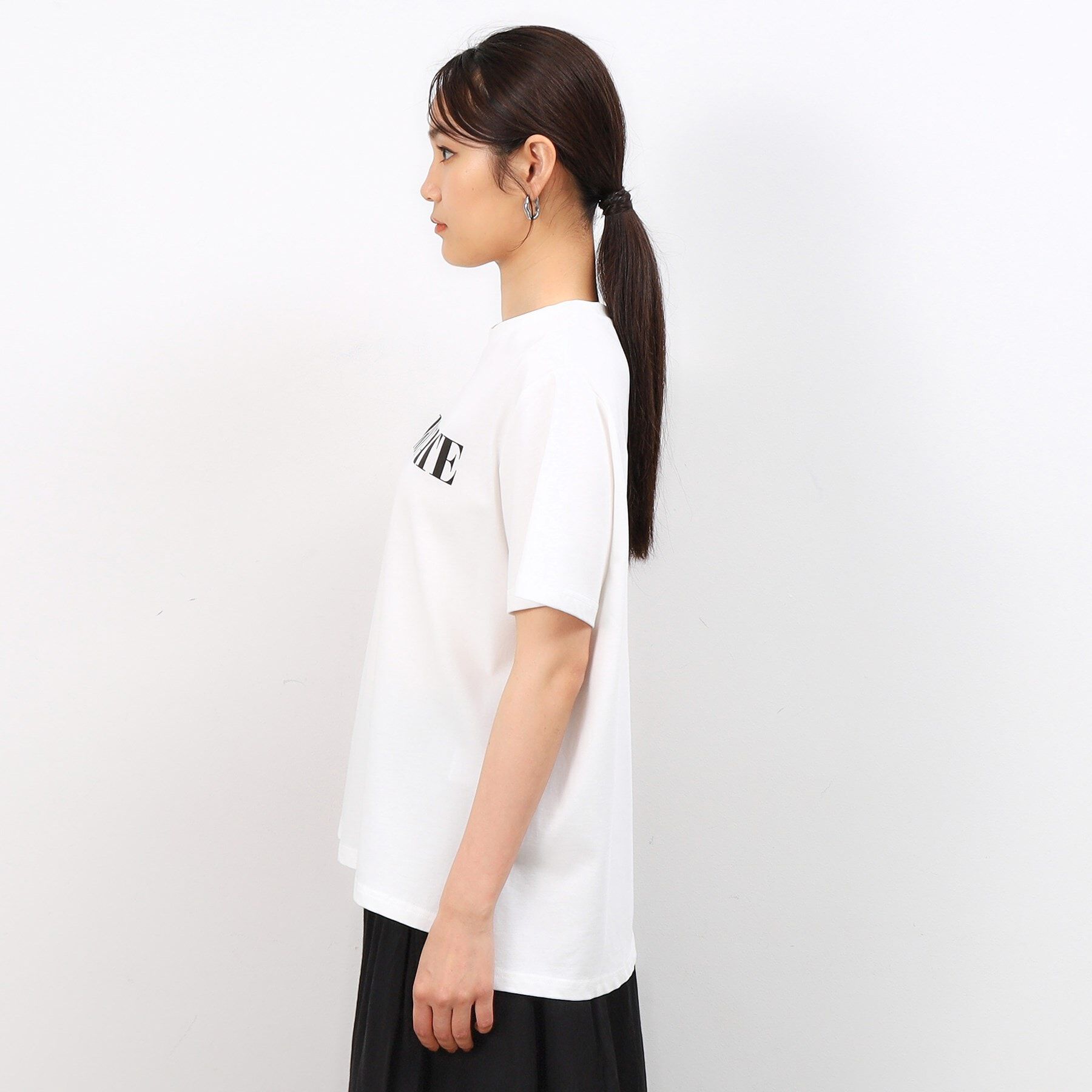 OPAQUE.CLIP「サイドスリットロゴTシャツ【洗濯機洗い可】」|Tシャツ・カットソー|