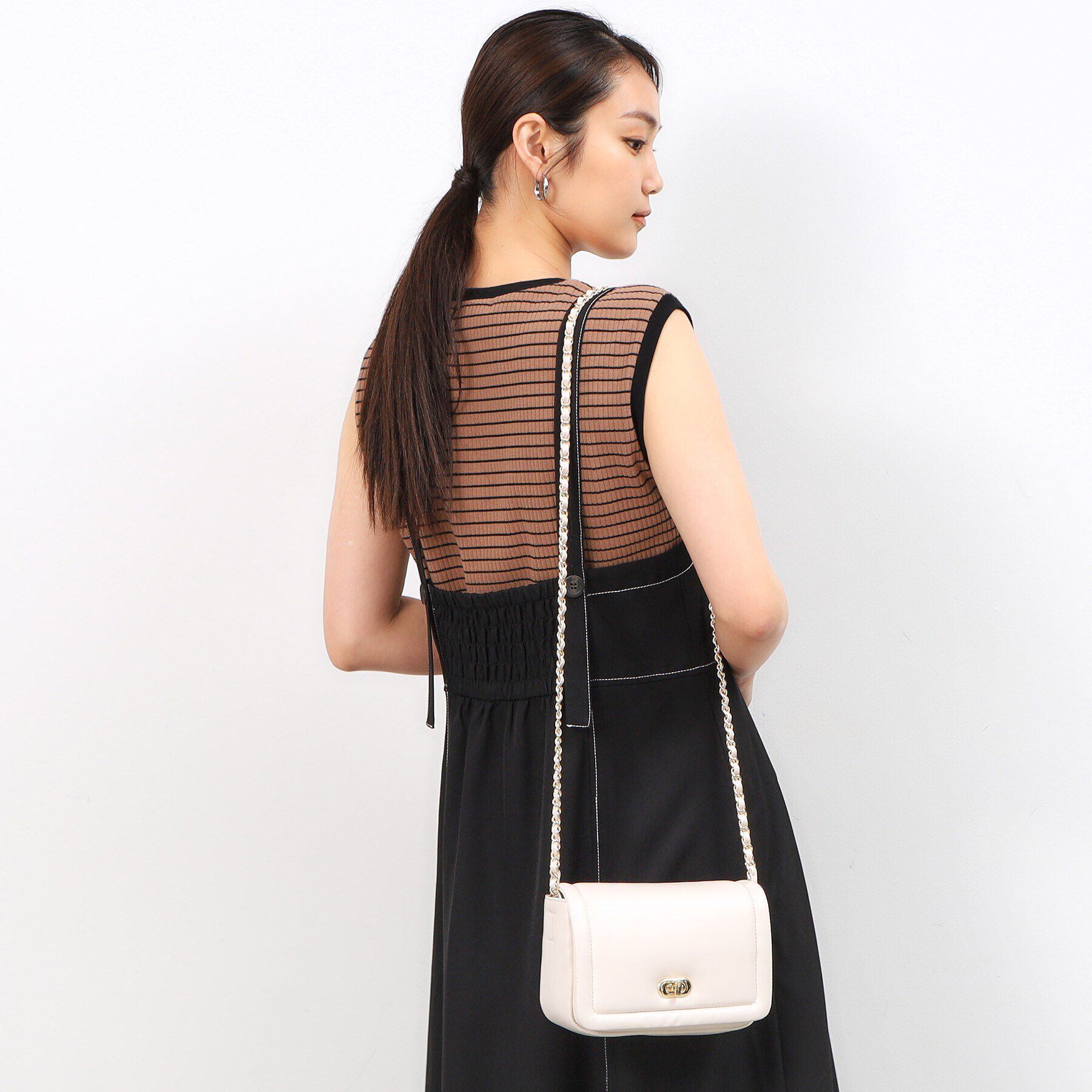 OPAQUE.CLIP「【2WAY】パフィーステッチチェーンショルダーバッグ」|ショルダー・メッセンジャー|