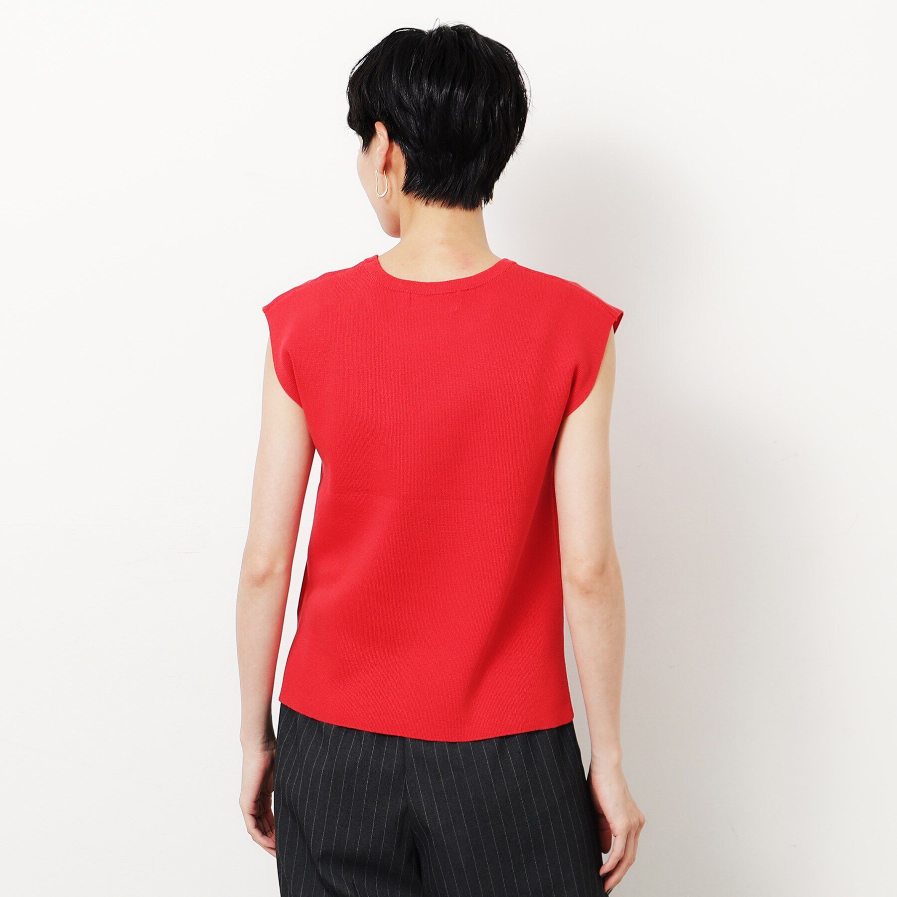 OPAQUE.CLIP「クルーネックフレンチスリーブニット【洗濯機洗い可】」|ニット・セーター|