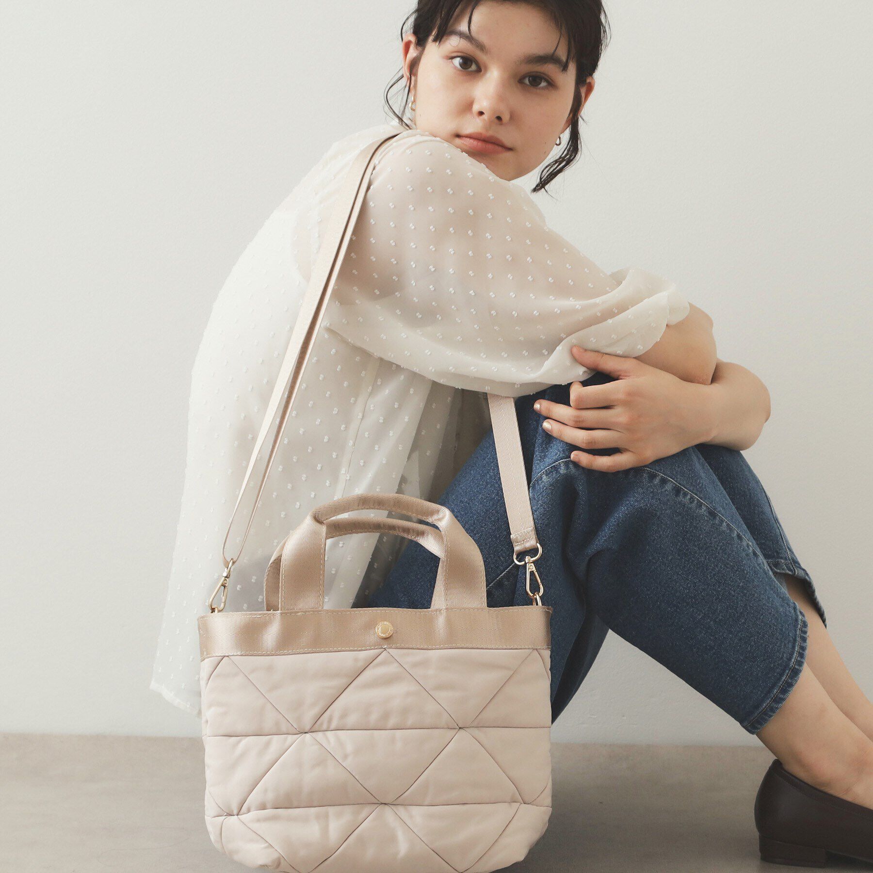 OPAQUE.CLIP「【2WAY】トライアングルミドルトートバッグ」|トートバッグ|