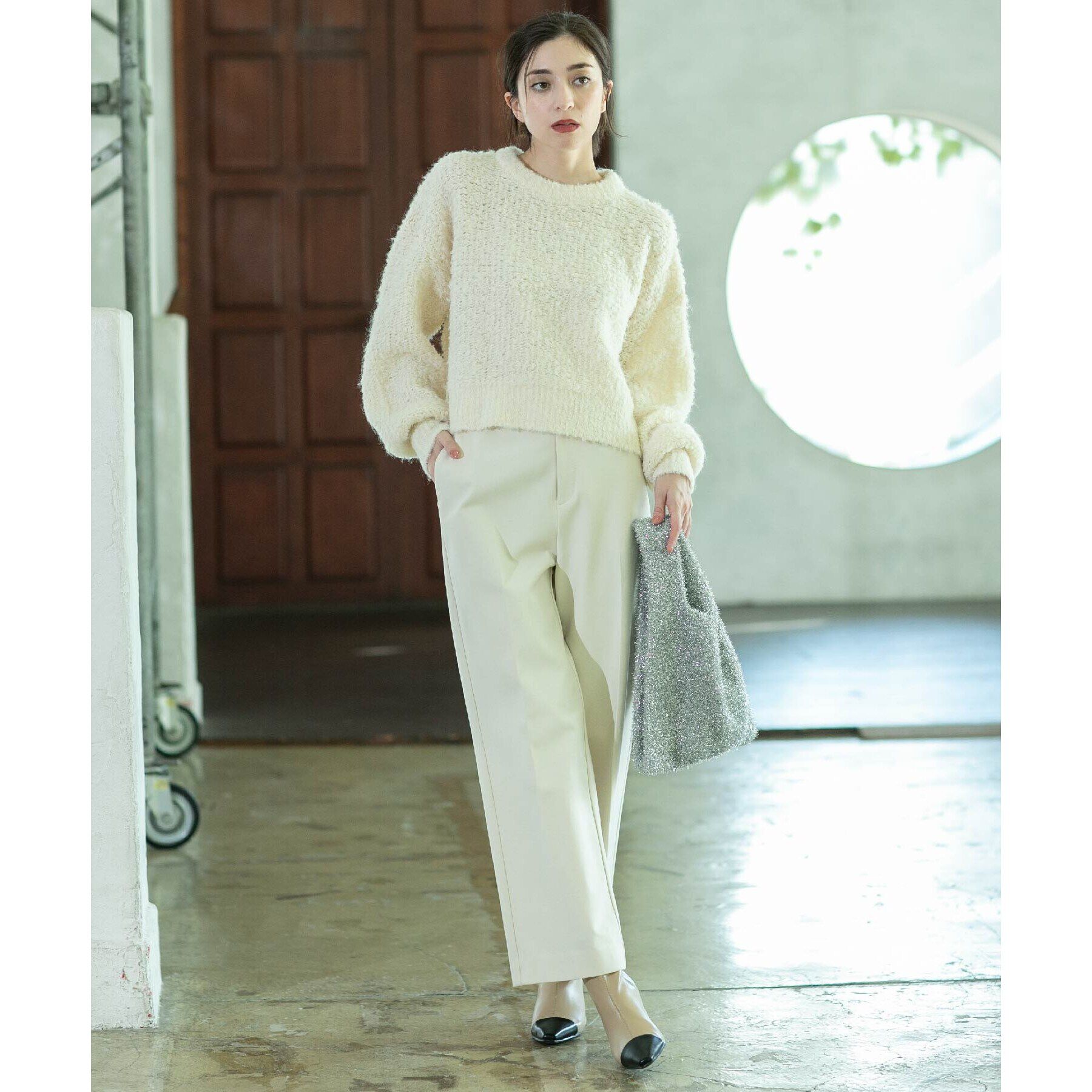 OPAQUE.CLIP「《SS-LLsize》着丈が選べる！裏起毛ストレッチワイドパンツ【蓄熱素材/洗濯機洗い可】」|その他|