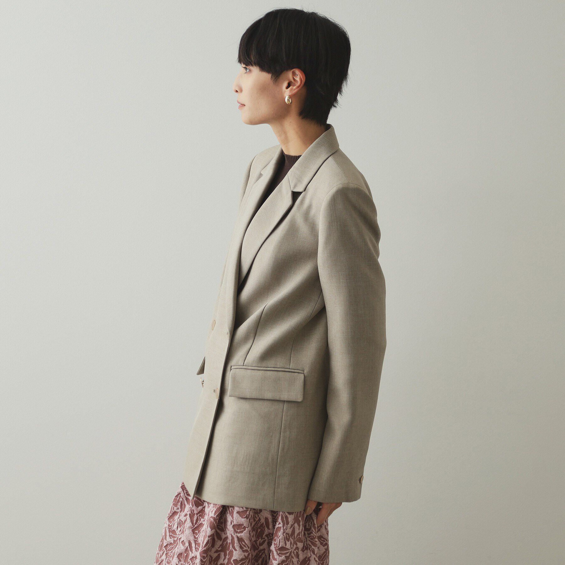 OPAQUE.CLIP「金ボタンダブルテーラードジャケット【洗える/ストレッチ/抗ピル】」|テーラードジャケット|