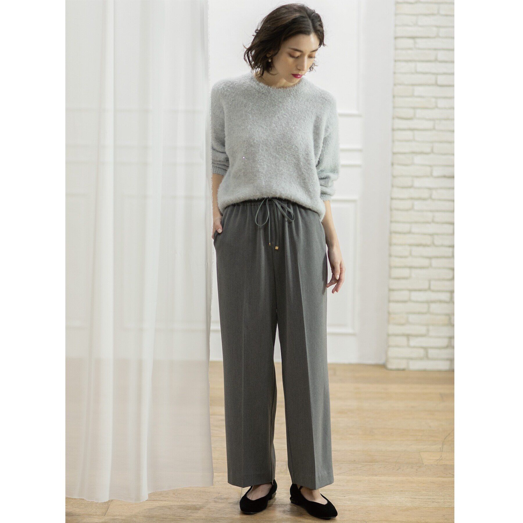 OPAQUE.CLIP「≪エマール検証済≫スパンコールフェザーニット【洗濯機洗い可/抗ピル】」|ニット・セーター|