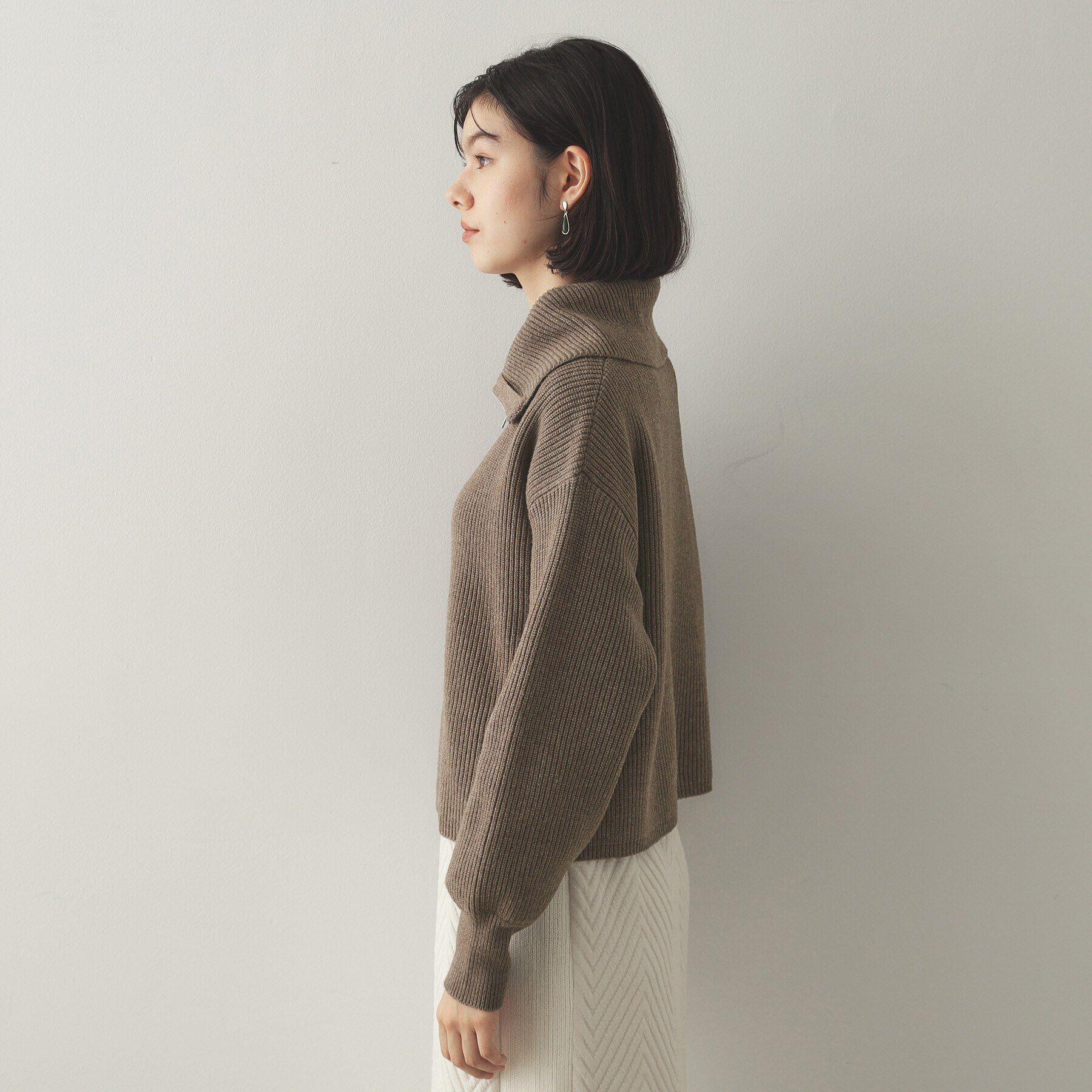 OPAQUE.CLIP「ダブルZIPミドルゲージニットカーディガン【洗濯機洗い可】」|ニット・セーター|