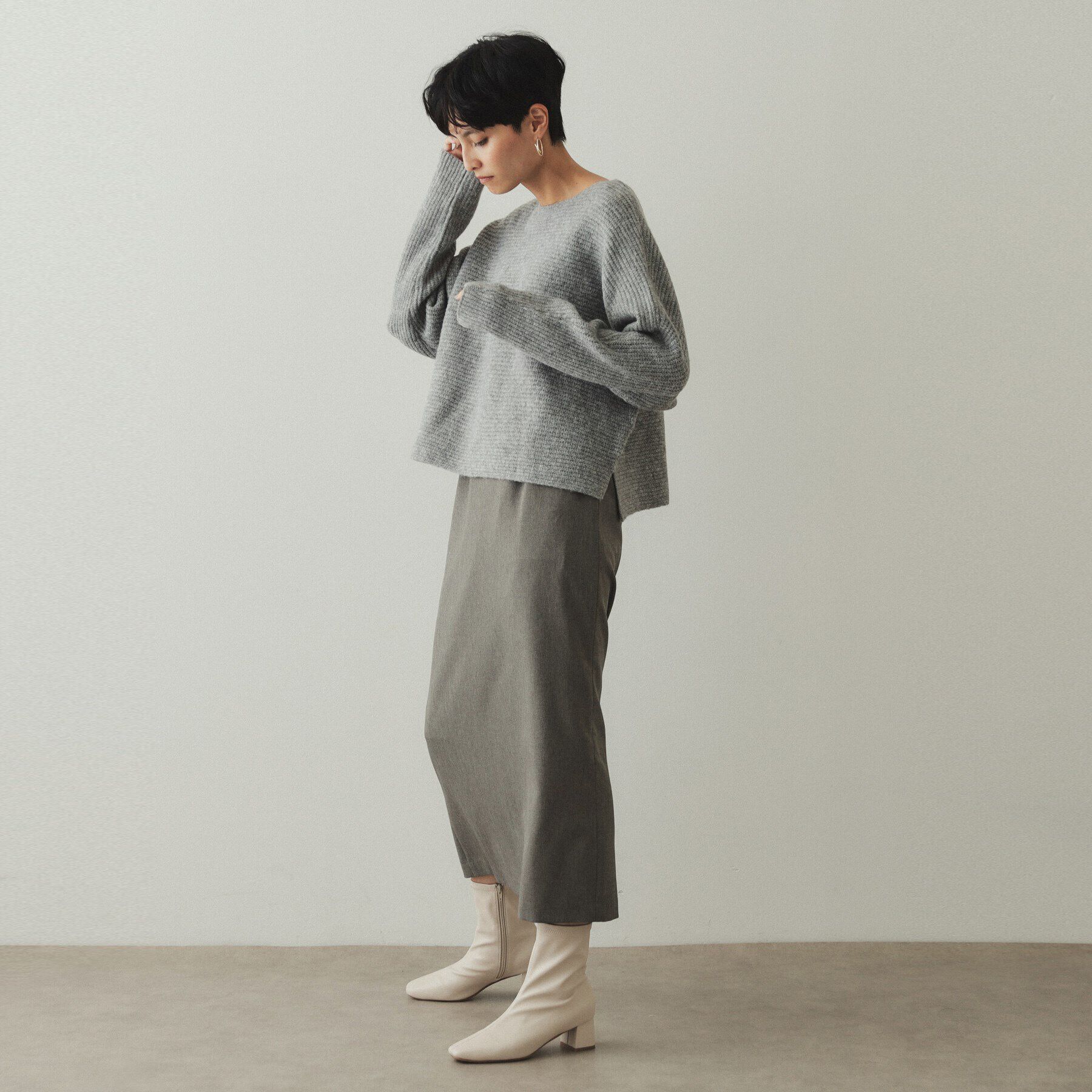 OPAQUE.CLIP「リラクシードルマンスリーブニット【洗濯機洗い可】」|ニット・セーター|