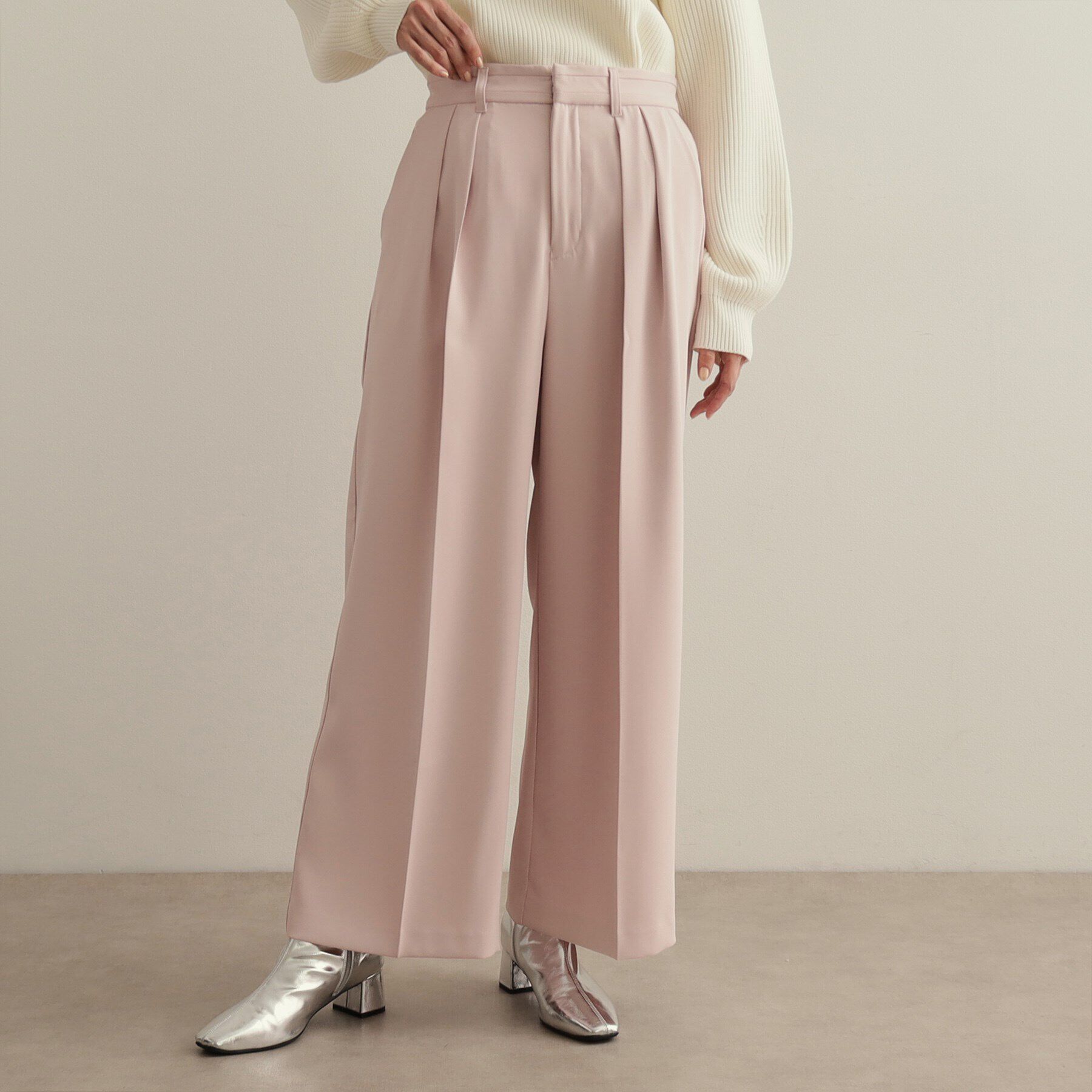 OPAQUE.CLIP「タックワイドカラーパンツ【洗濯機洗い可】」|その他|