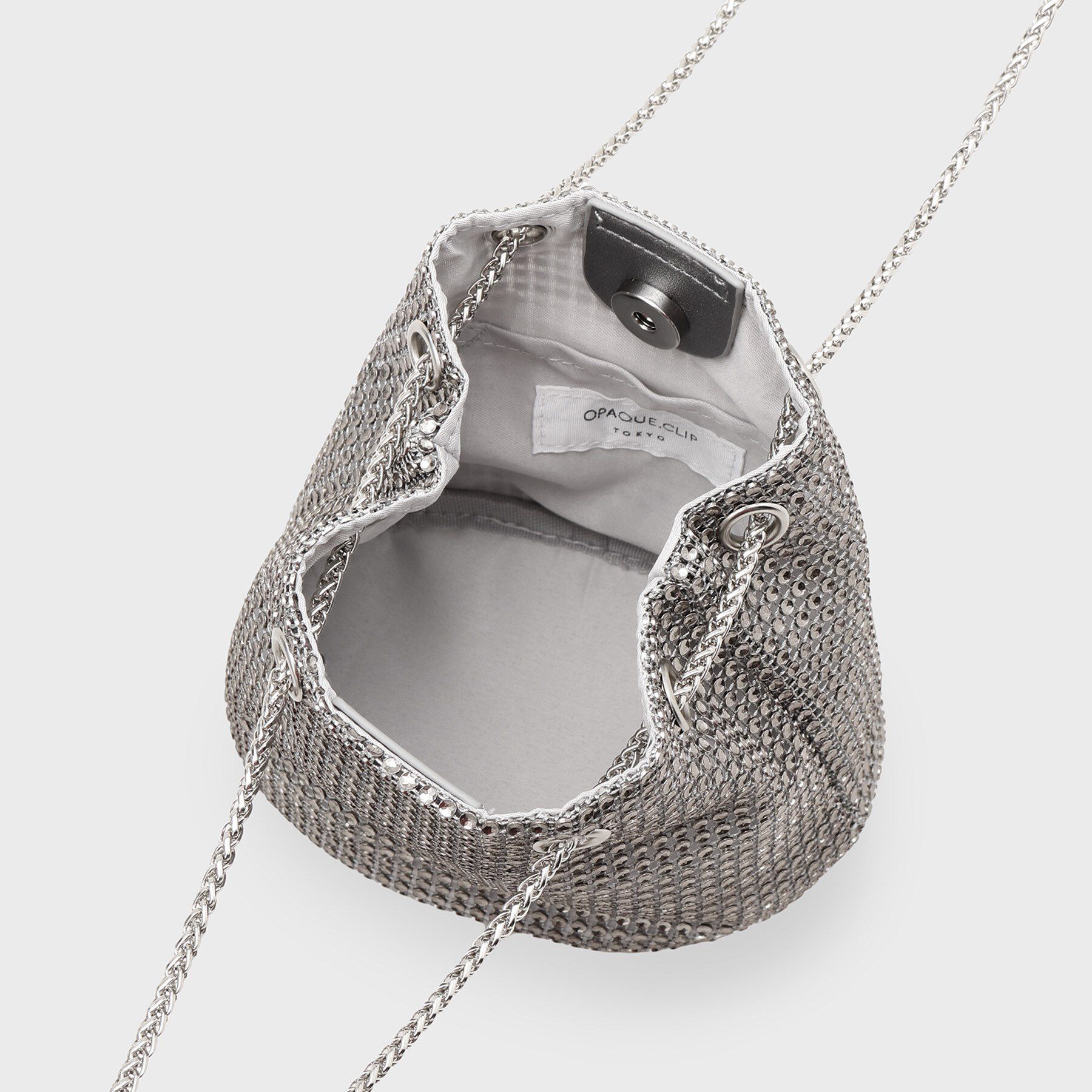 OPAQUE.CLIP「【6色展開】シャイニー素材巾着ミニショルダーバッグ」|ショルダー・メッセンジャー|