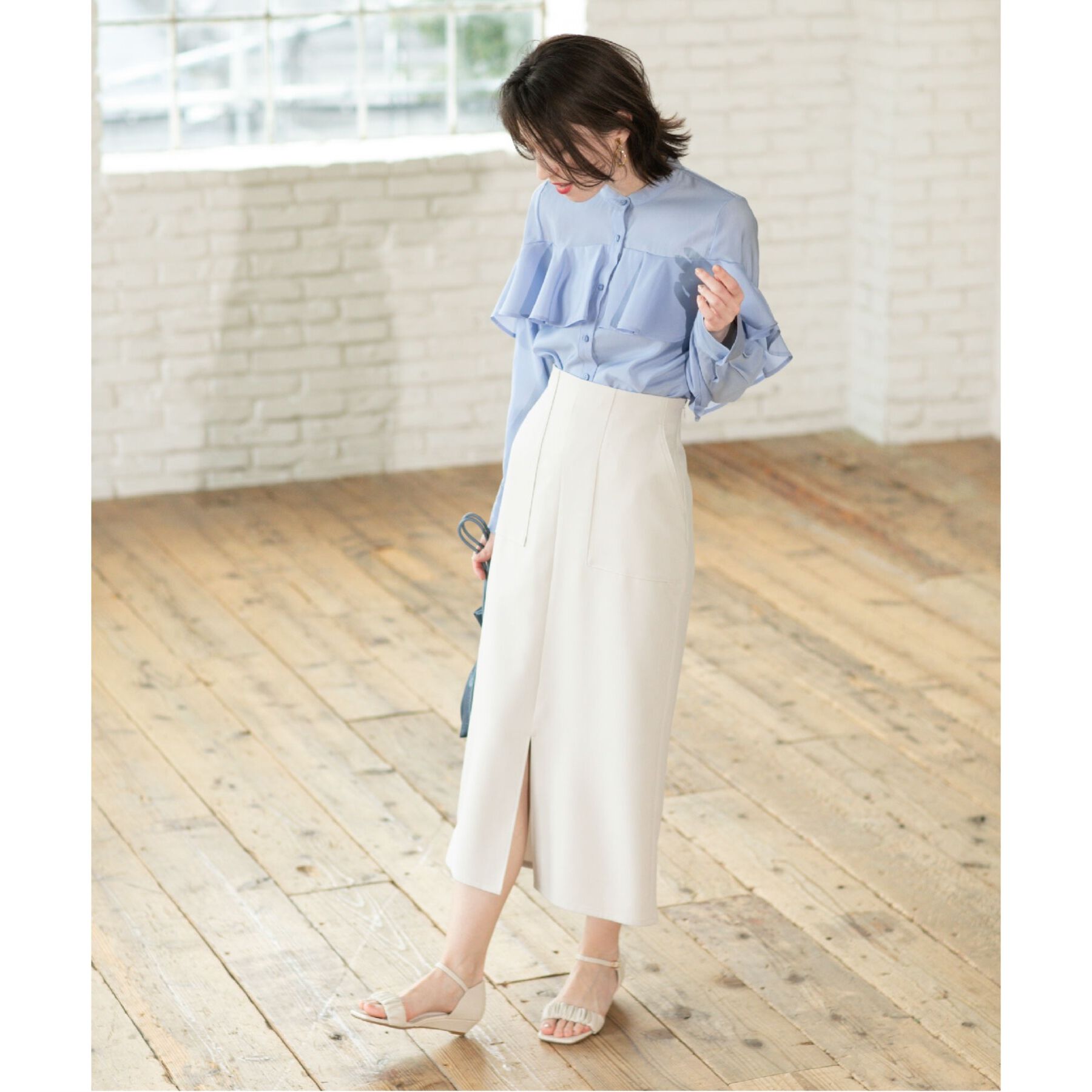 OPAQUE.CLIP「ストレッチダブルポケットタイトスカート【洗濯機洗い可/防シワ】」|スカート|