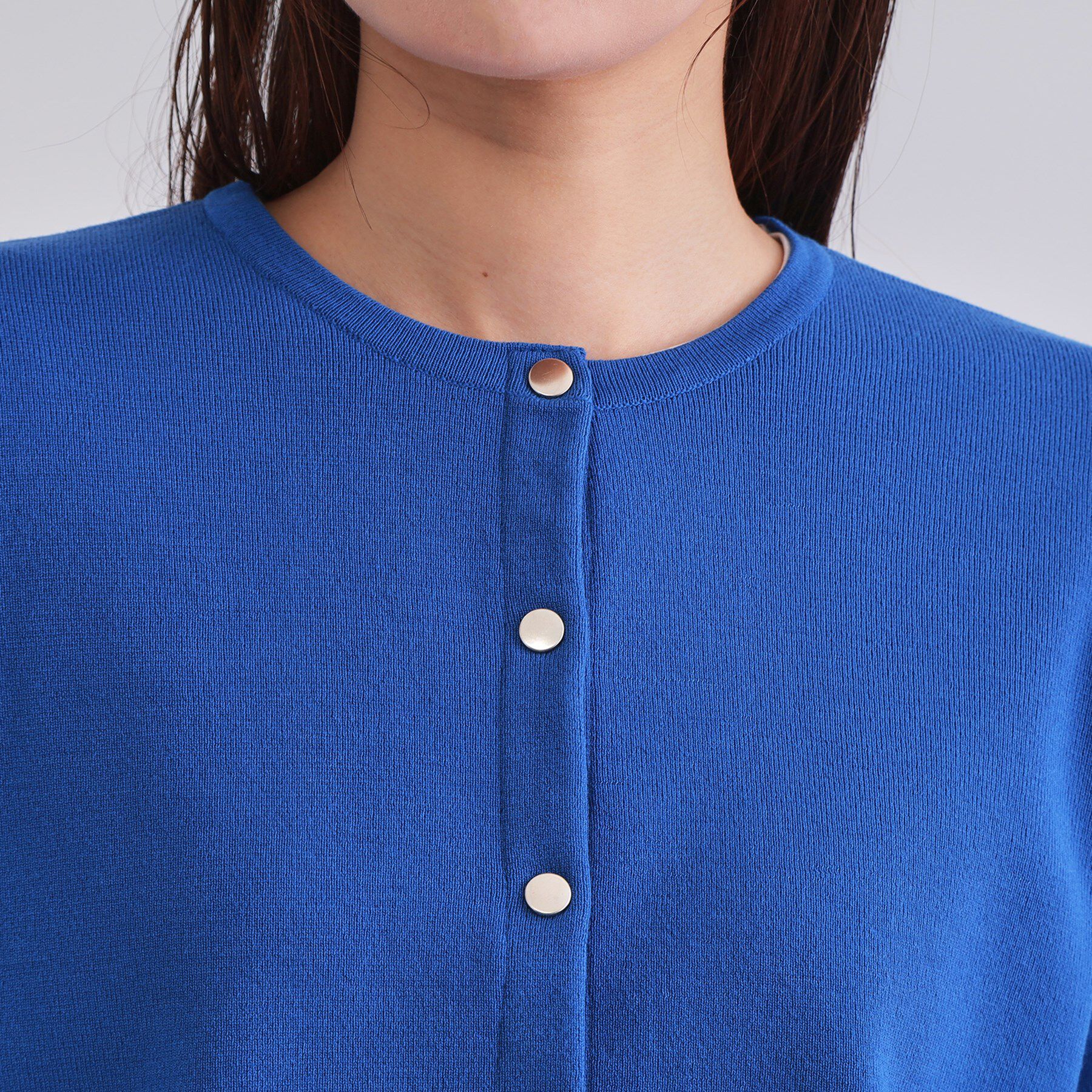 OPAQUE.CLIP「スナップボタンショートニットカーディガン【洗濯機洗い可】」|カーディガン|