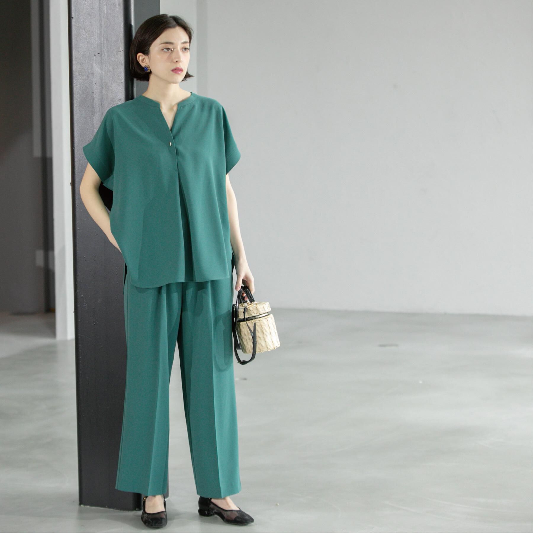 OPAQUE.CLIP「《6色展開/丈が選べる》美脚イージーワイドパンツ/セットアップ対応【ストレッチ/洗濯機洗い可/防シワ」|その他|