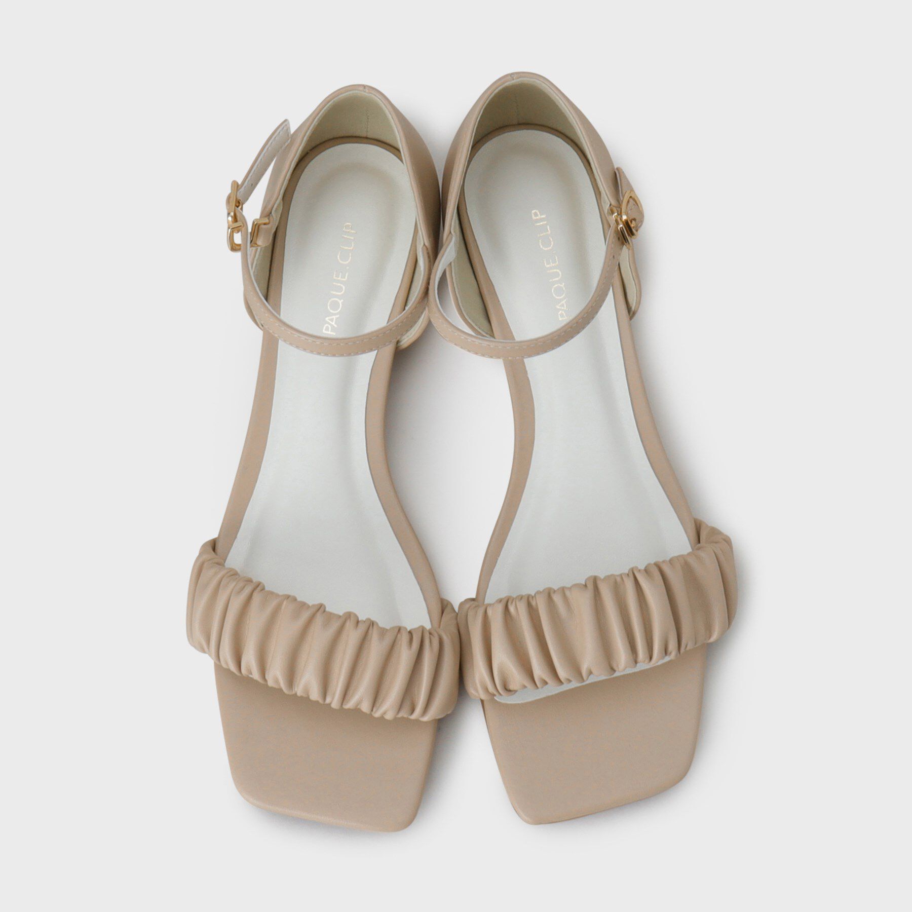 OPAQUE.CLIP「ギャザーフリルベルトウェッジソールサンダル」|サンダル|