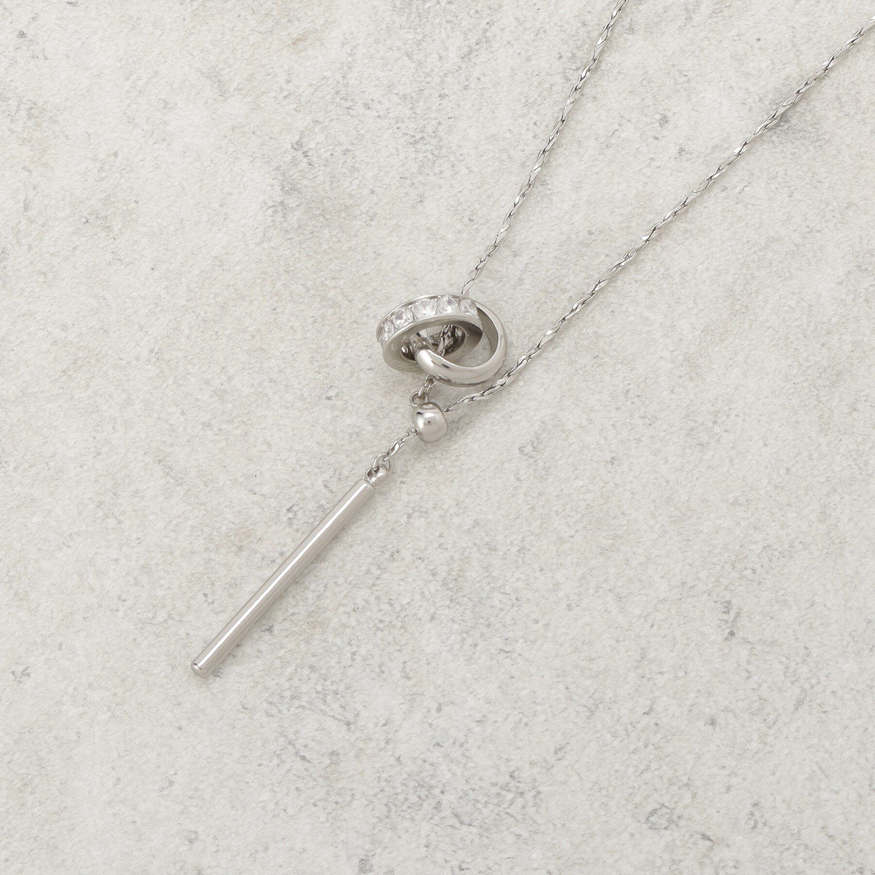 OPAQUE.CLIP「ダブルリングネックレス」|ネックレス|シルバー(006)