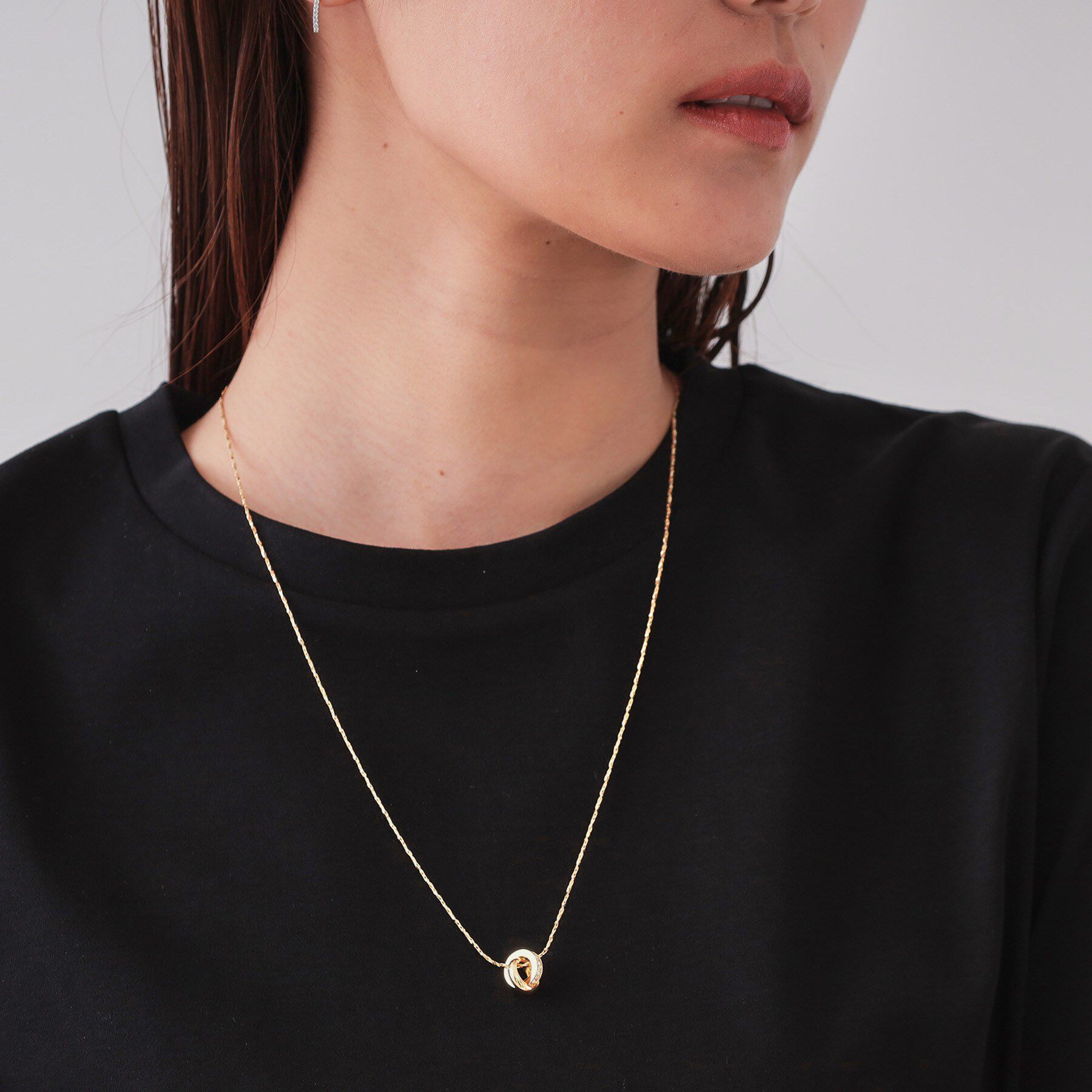 OPAQUE.CLIP「ダブルリングネックレス」|ネックレス|