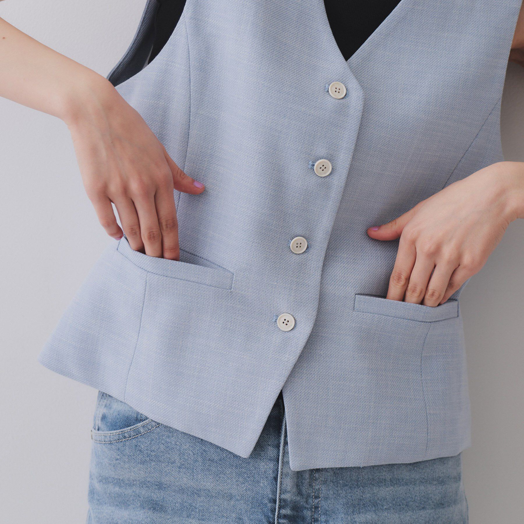 OPAQUE.CLIP「メランジコンパクトジレ/セットアップ対応可【洗濯機洗い可】」|ベスト・ジレ|