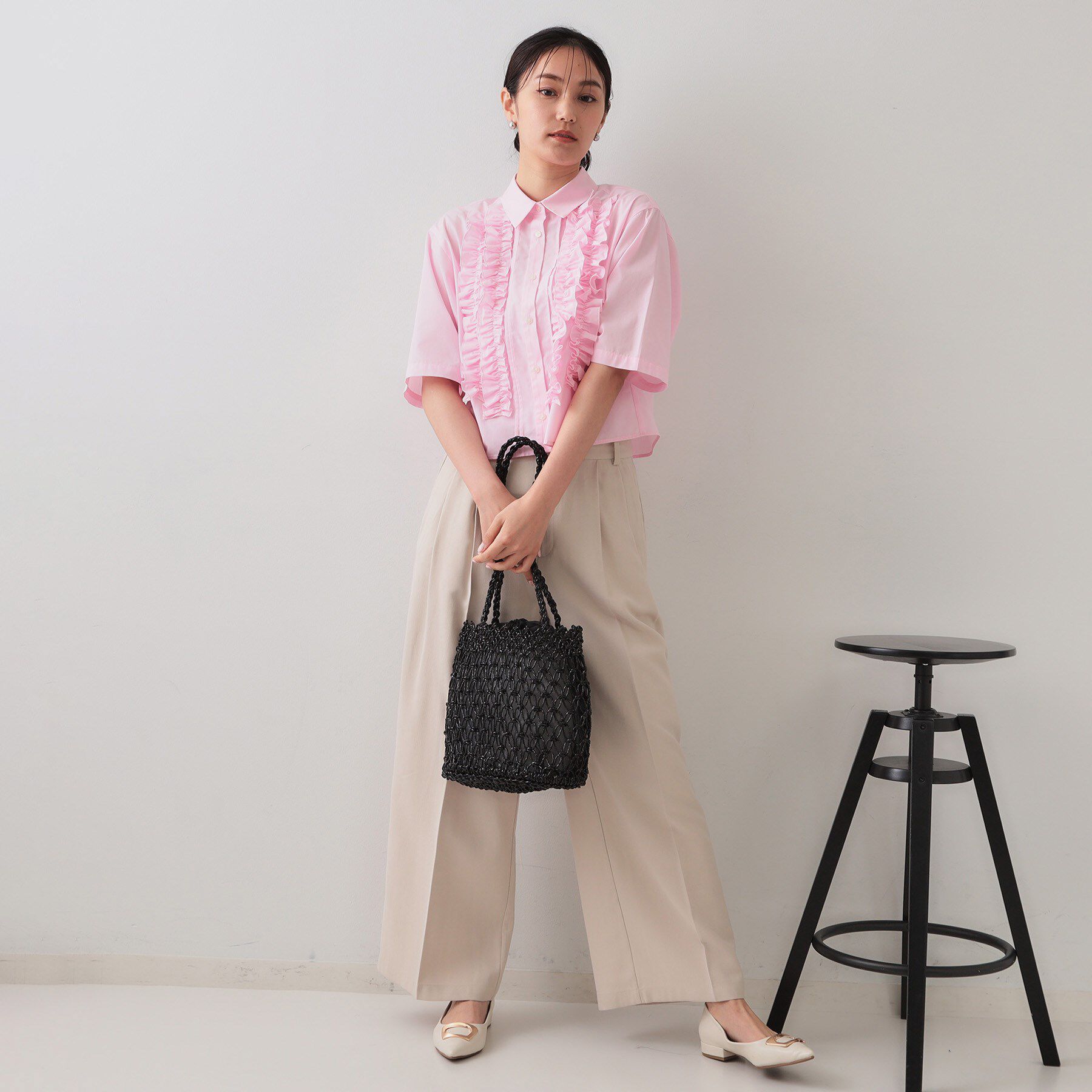 OPAQUE.CLIP「巾着付きマクラメショルダーバッグ」|ショルダー・メッセンジャー|