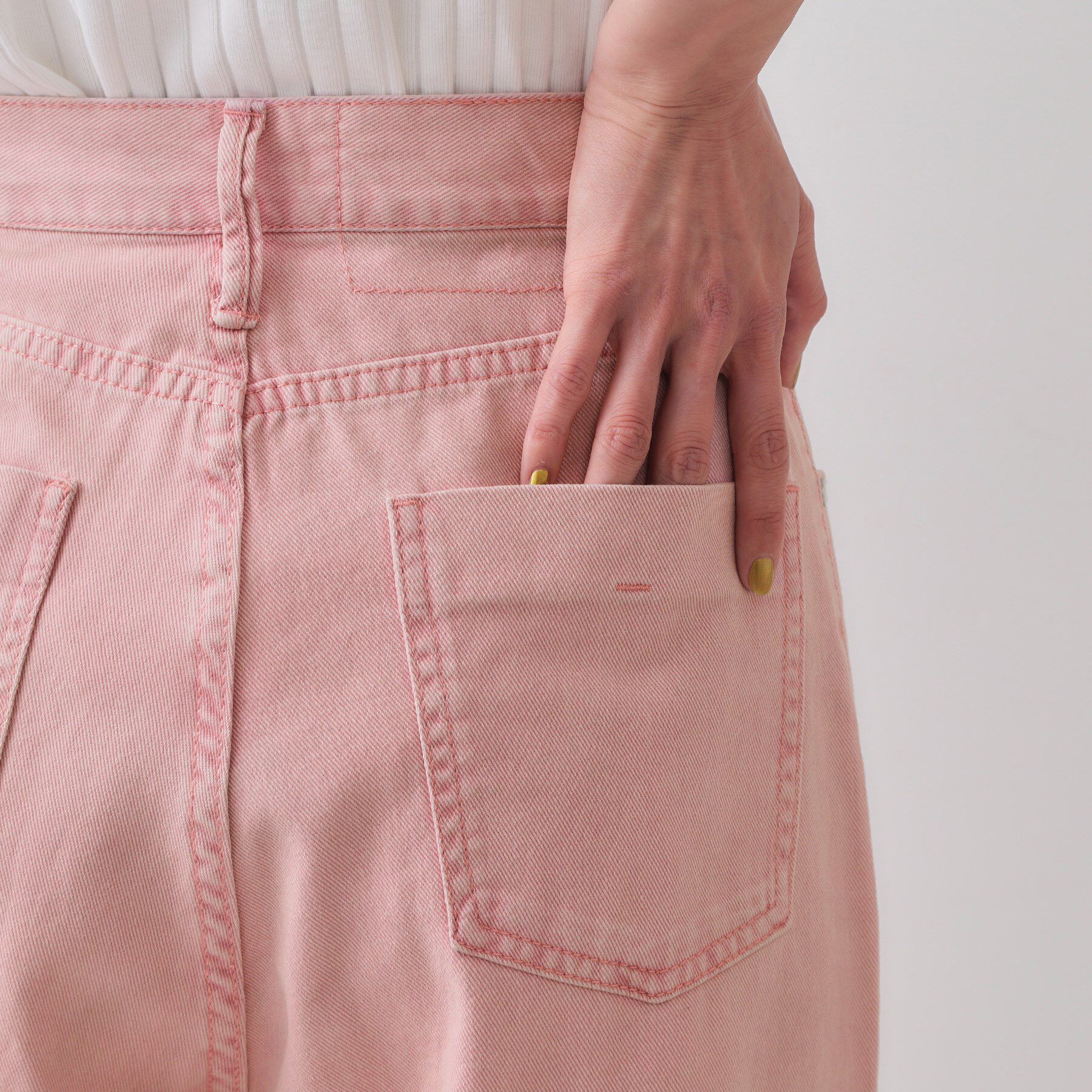 OPAQUE.CLIP「ワイドストレートカラーデニム【洗濯機洗い可】」|デニム|