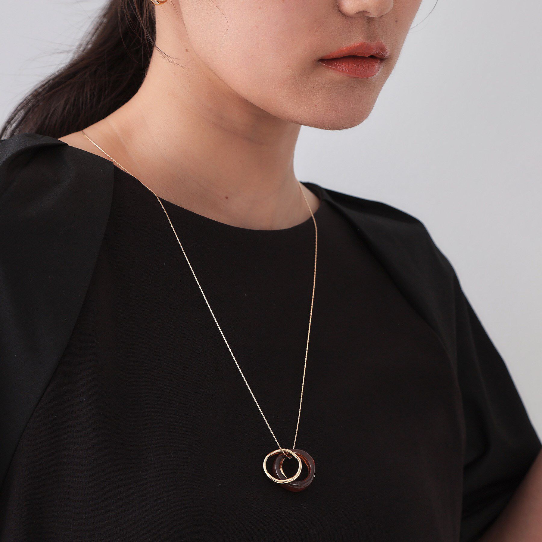 OPAQUE.CLIP「3種パーツリングネックレス」|ネックレス|