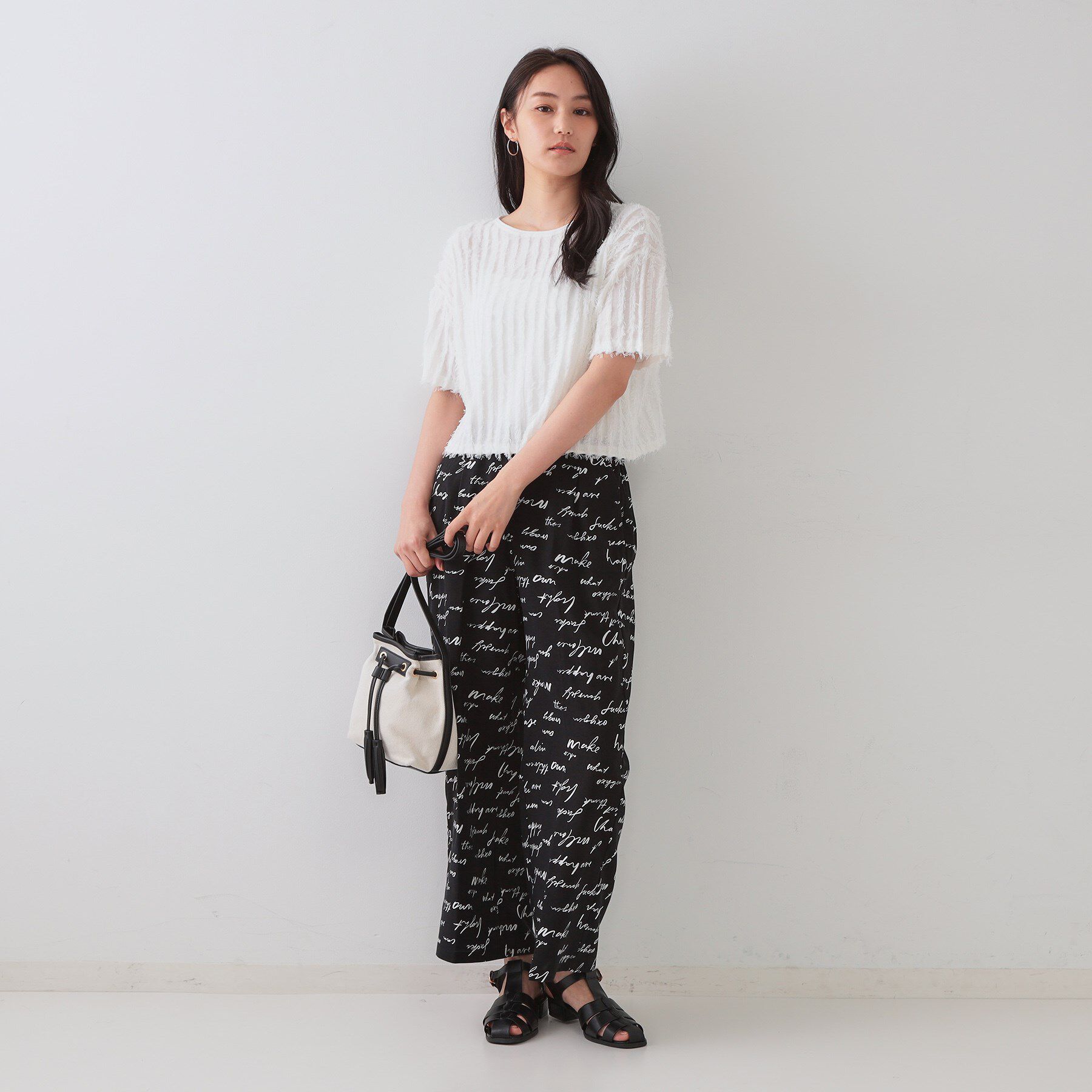 OPAQUE.CLIP「フリンジクロップドニット【洗濯機洗い可/抗ピル】」|ニット・セーター|