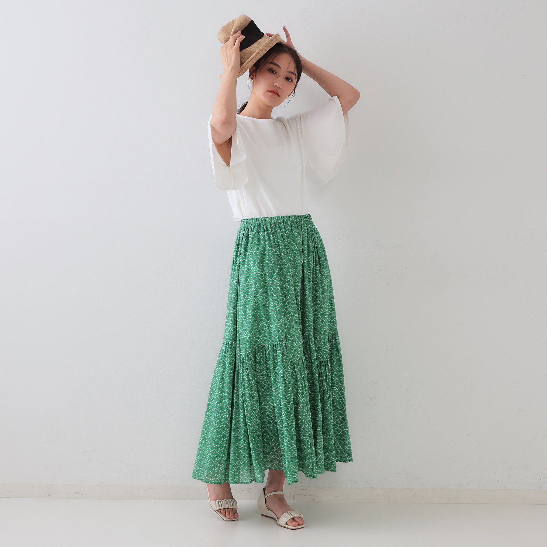 OPAQUE.CLIP「《S-LLサイズ》フレアスリーブカッソー【UV/接触冷感/洗濯機洗い可】」|Tシャツ・カットソー|