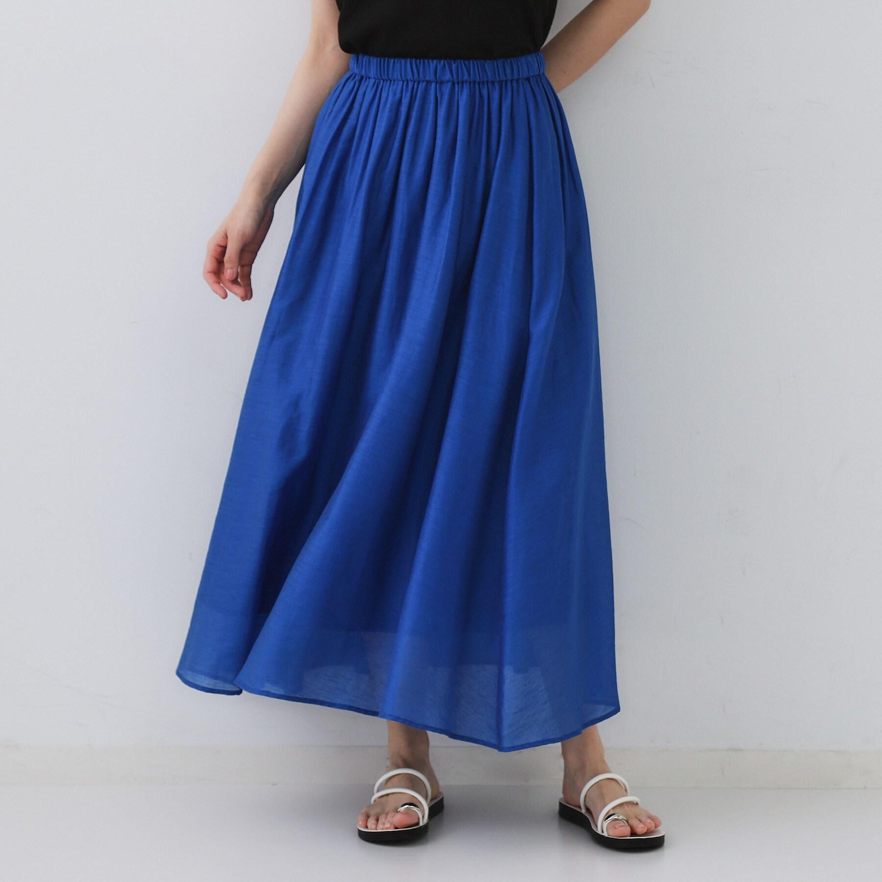 OPAQUE.CLIP「麻混シアーギャザーフレアスカート【洗濯機洗い可】」|スカート|