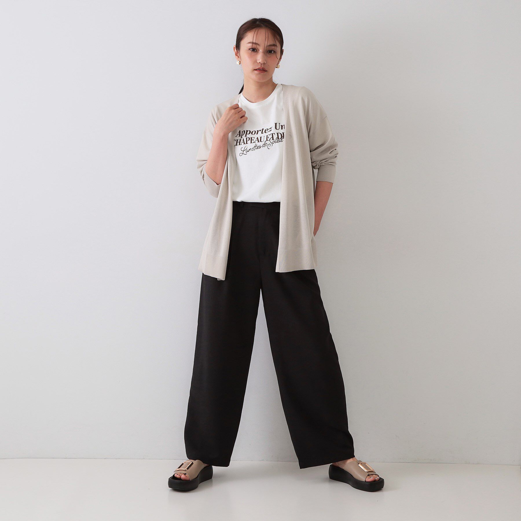 OPAQUE.CLIP「ミドル丈トッパーニットカーディガン【洗濯機洗い可/接触冷感/抗ピル】」|カーディガン|