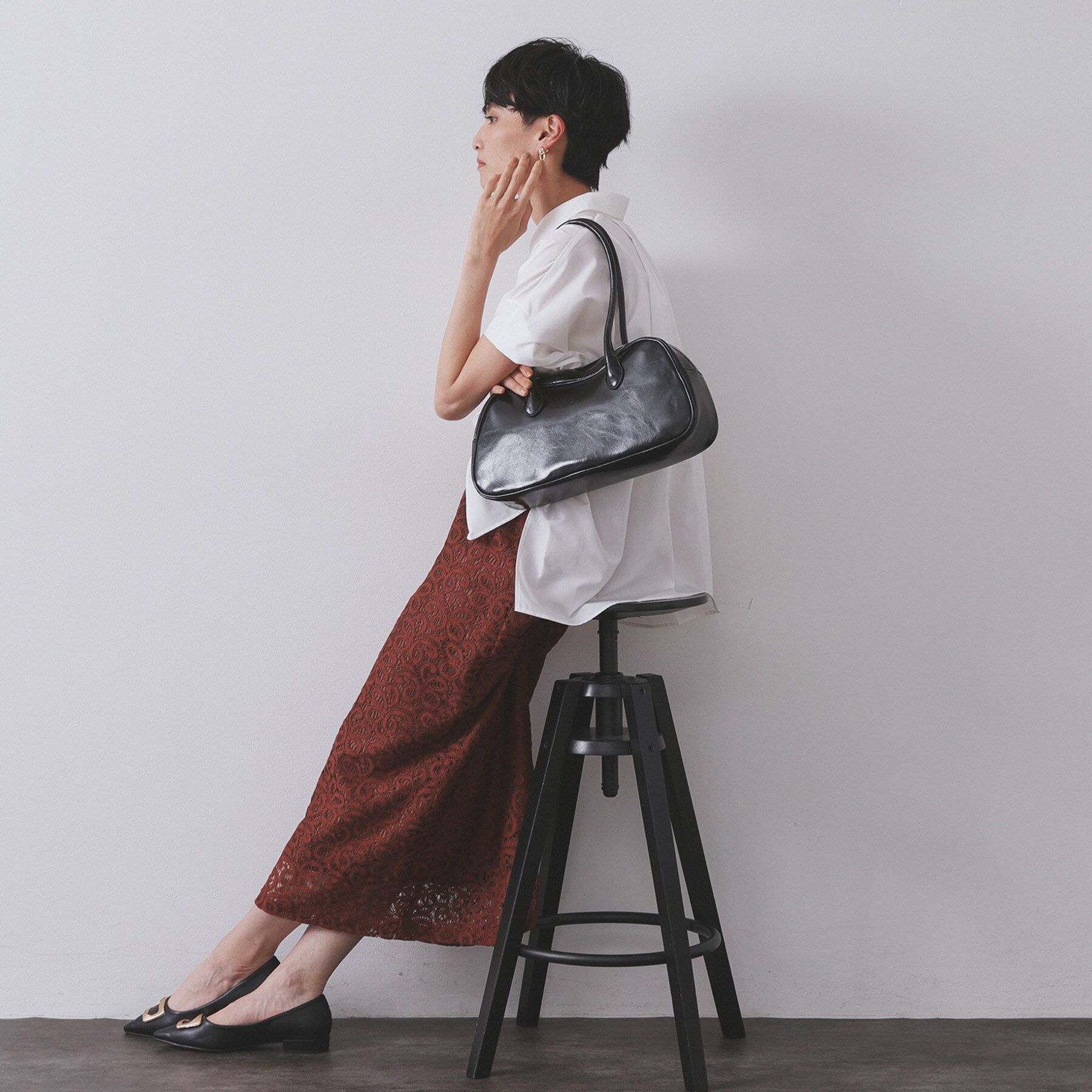 OPAQUE.CLIP「【軽量】オイル調合皮ワイドボストンバッグ」|ボストンバッグ|