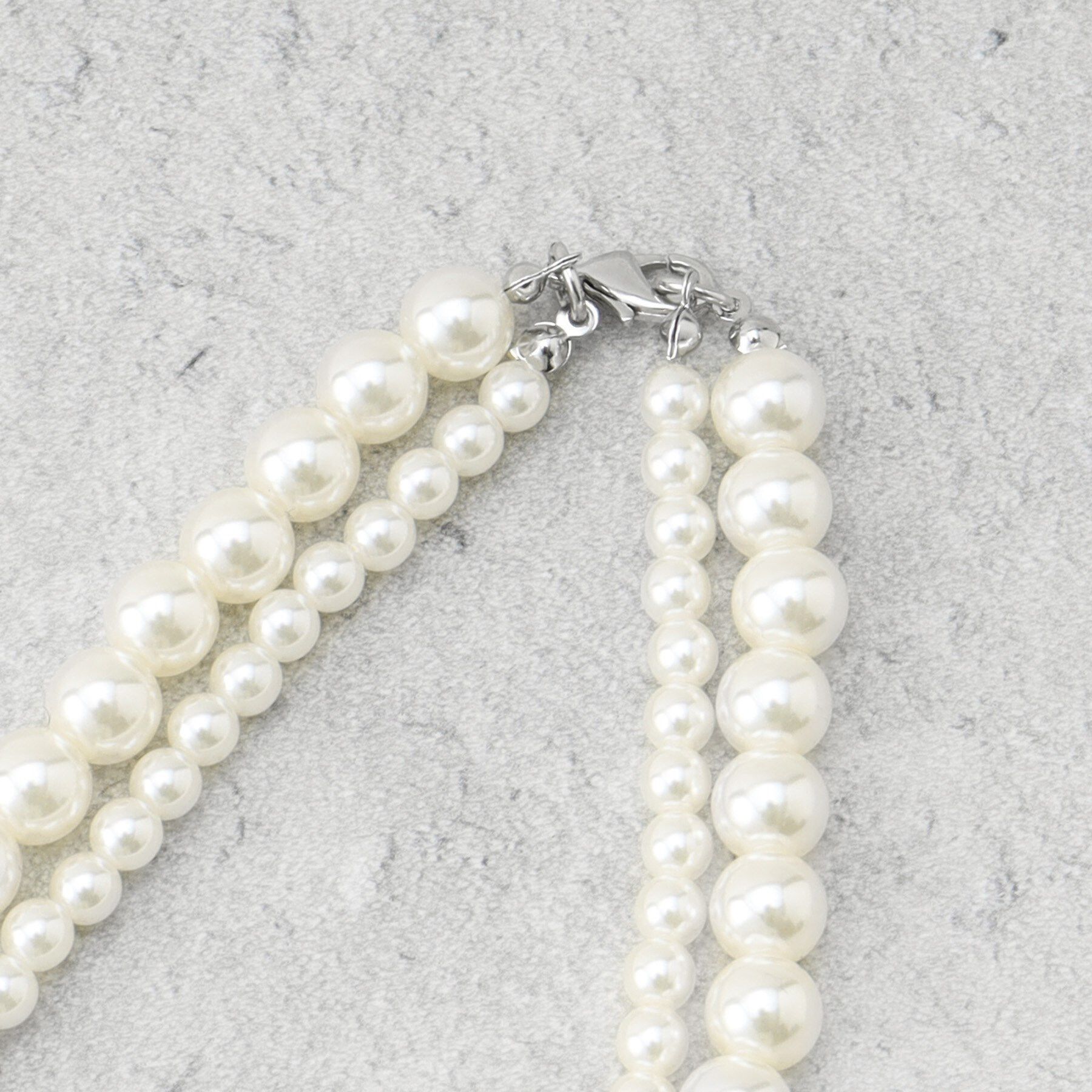 OPAQUE.CLIP「【3WAY】2連フェイクパール ショート＆ロング ネックレス」|ネックレス|