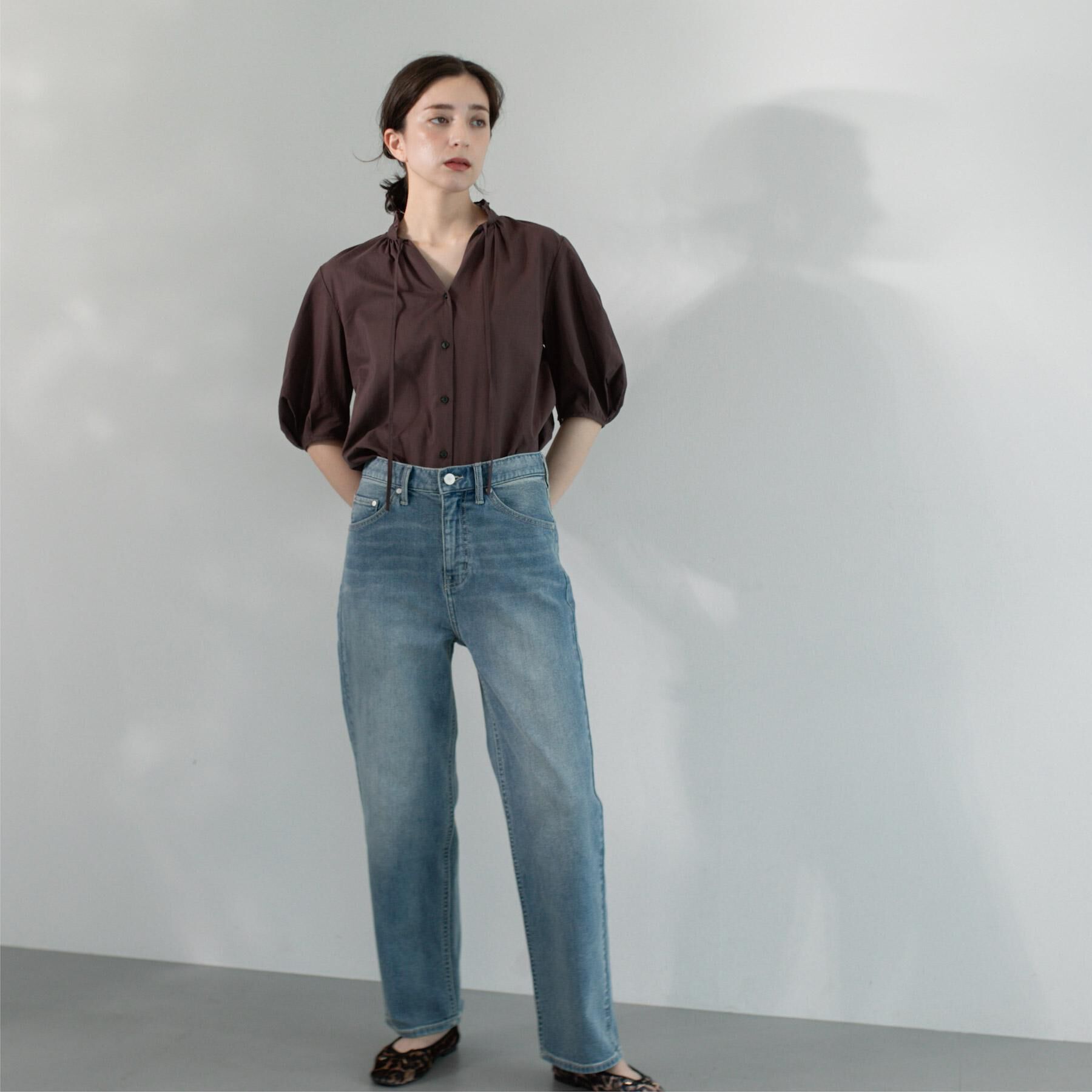 OPAQUE.CLIP「シアーフリルネックブラウス【洗濯機洗い可】」|シャツ・ブラウス|