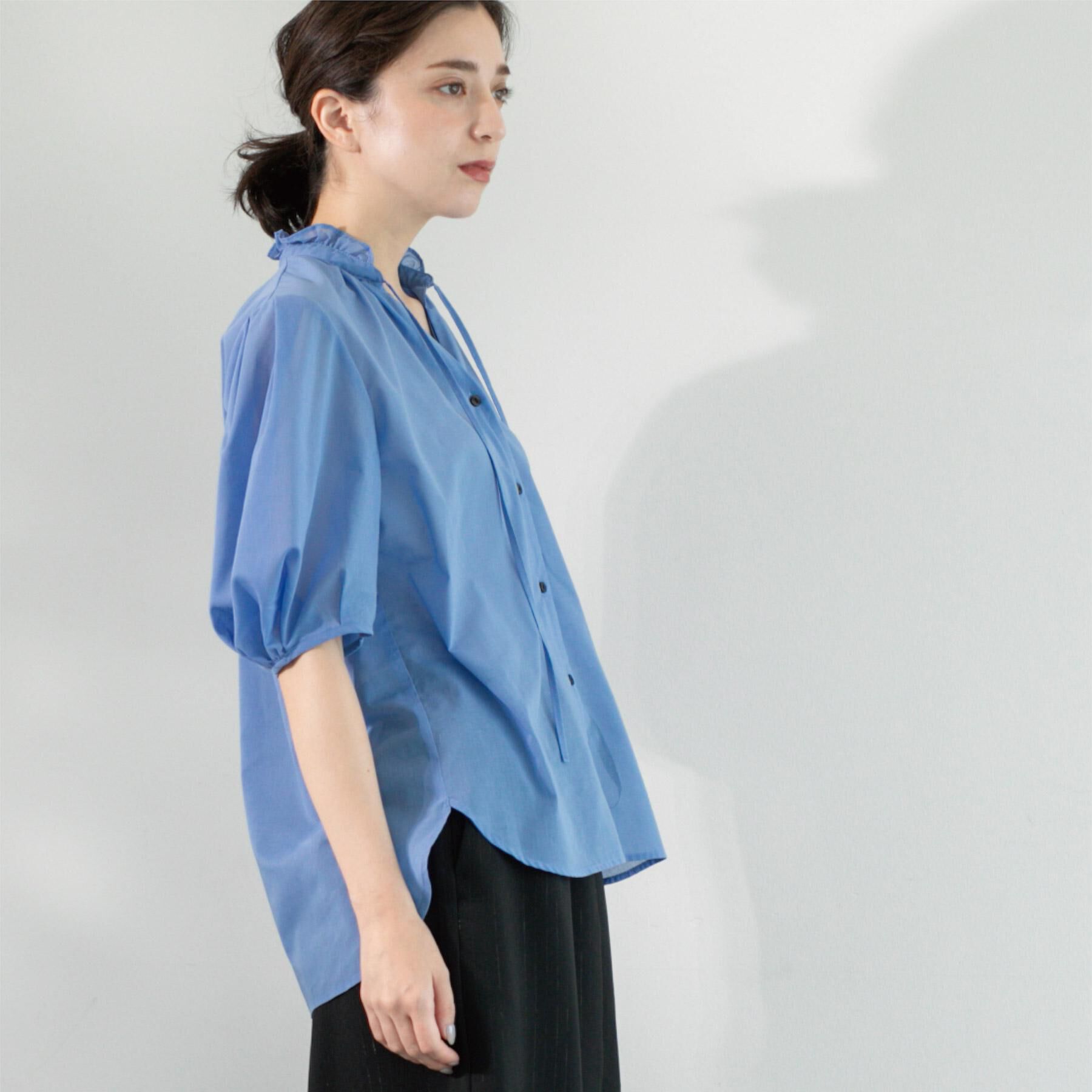 OPAQUE.CLIP「シアーフリルネックブラウス【洗濯機洗い可】」|シャツ・ブラウス|