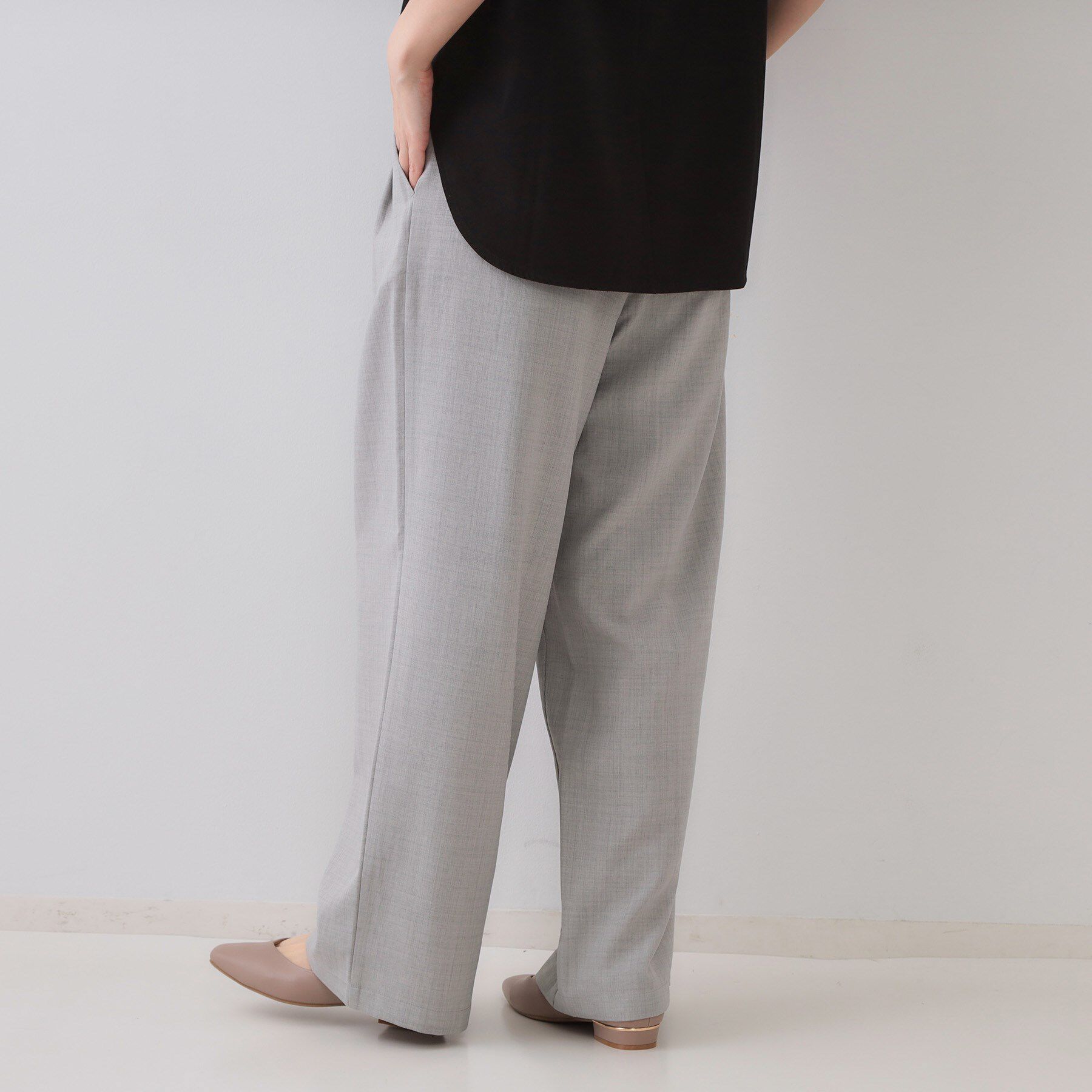 OPAQUE.CLIP「リネンライクタックワイドパンツ【洗濯機洗い可】」|その他|