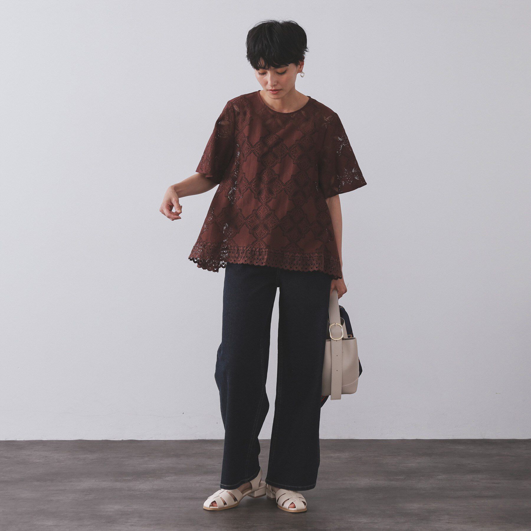 OPAQUE.CLIP「ストレッチバギーデニム【洗濯機洗い可】《SS～LL》」|デニム|