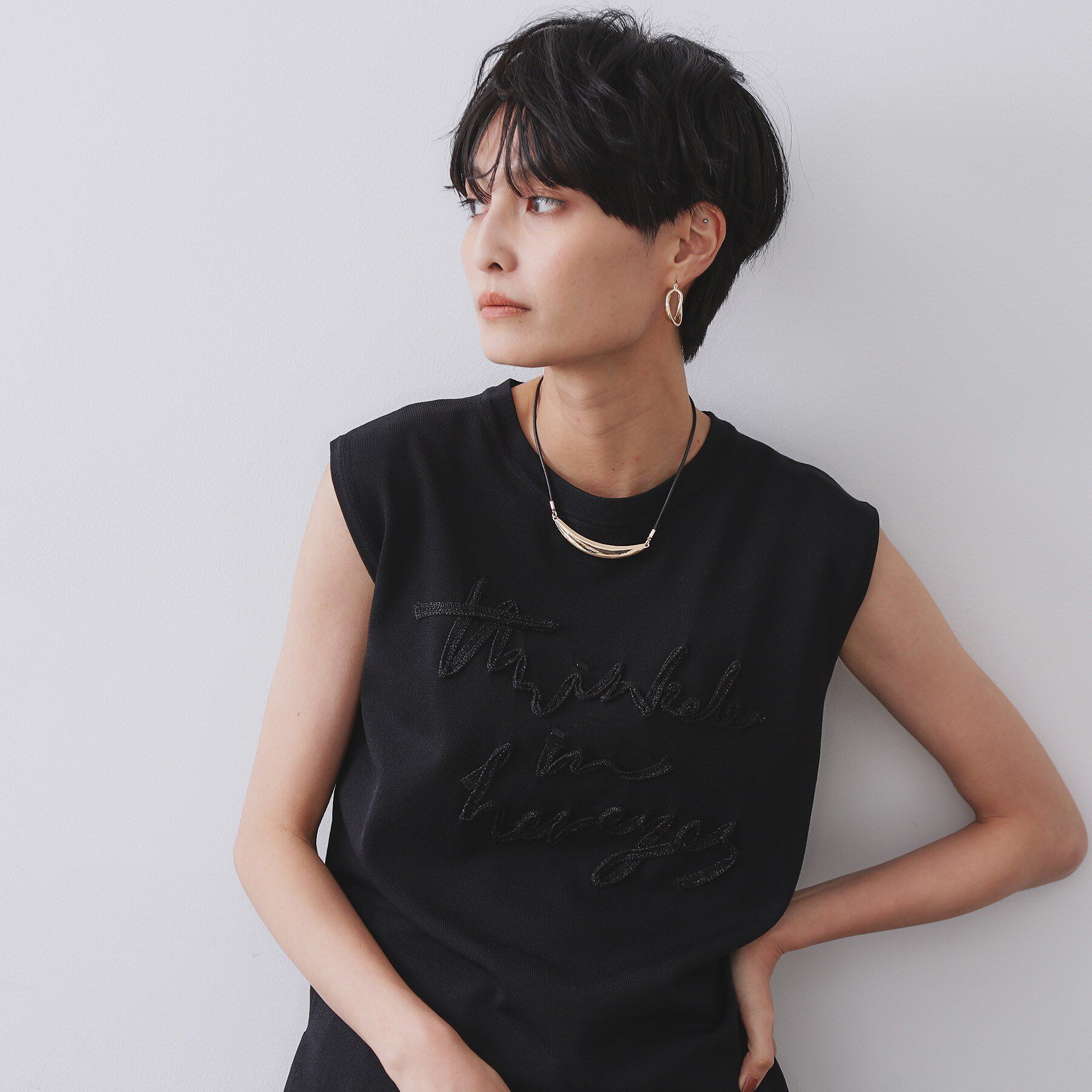 OPAQUE.CLIP「メタルバー&times;コードネックレス」|ネックレス|