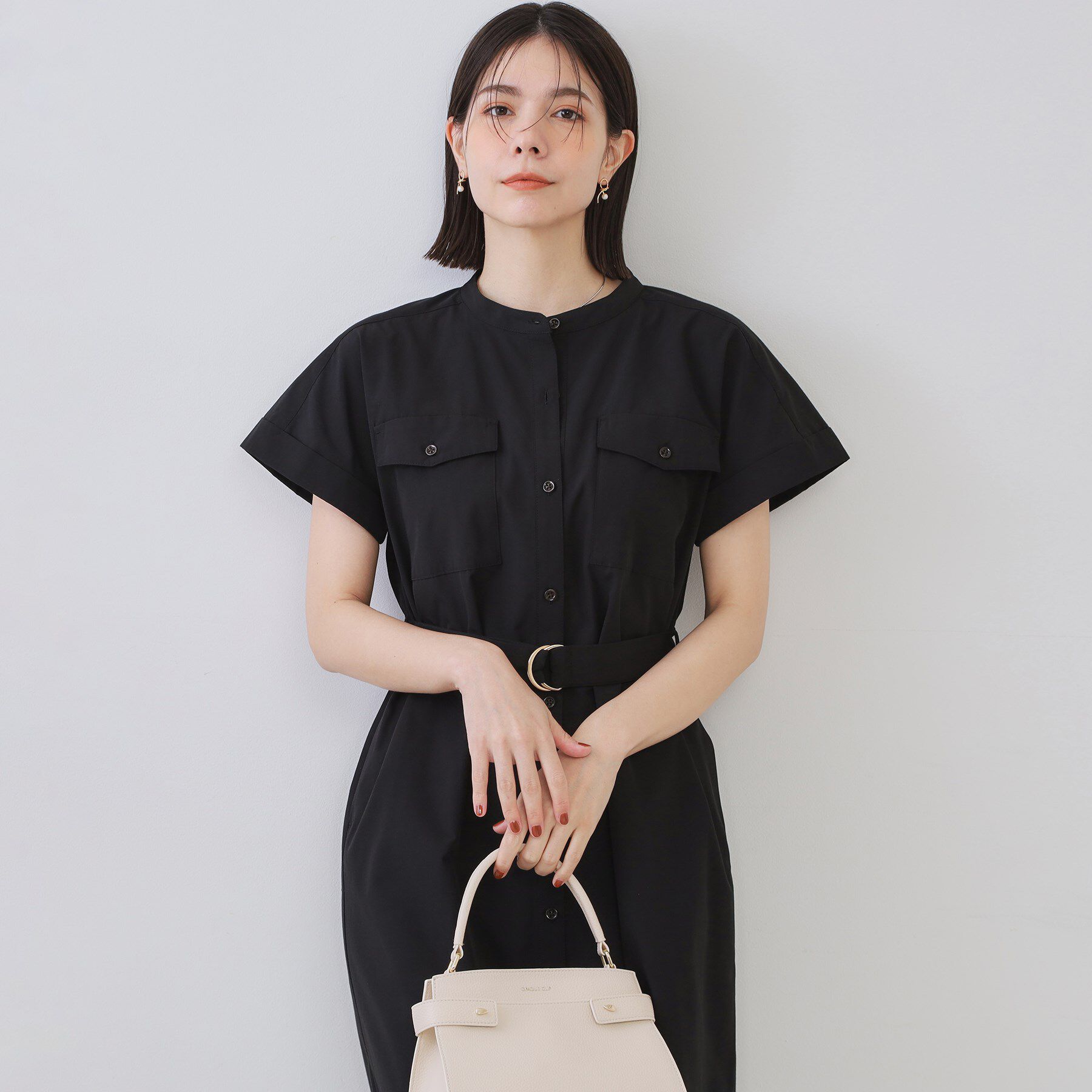 OPAQUE.CLIP「ダブルポケットシャツワンピース【洗濯機洗い可】」|ワンピース|