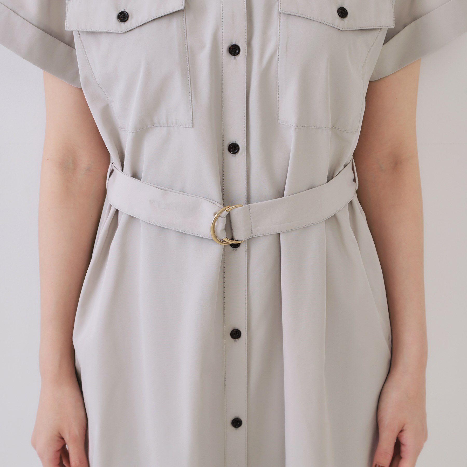 OPAQUE.CLIP「ダブルポケットシャツワンピース【洗濯機洗い可】」|ワンピース|