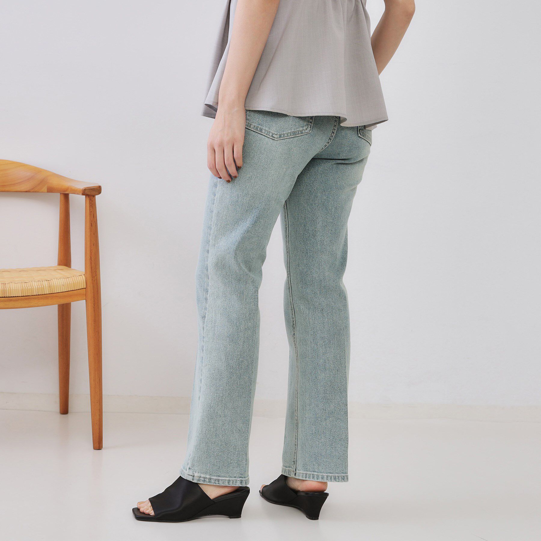 OPAQUE.CLIP「《SS-LLサイズ》ストレッチセミフレアデニム【洗濯機洗い可】」|デニム|