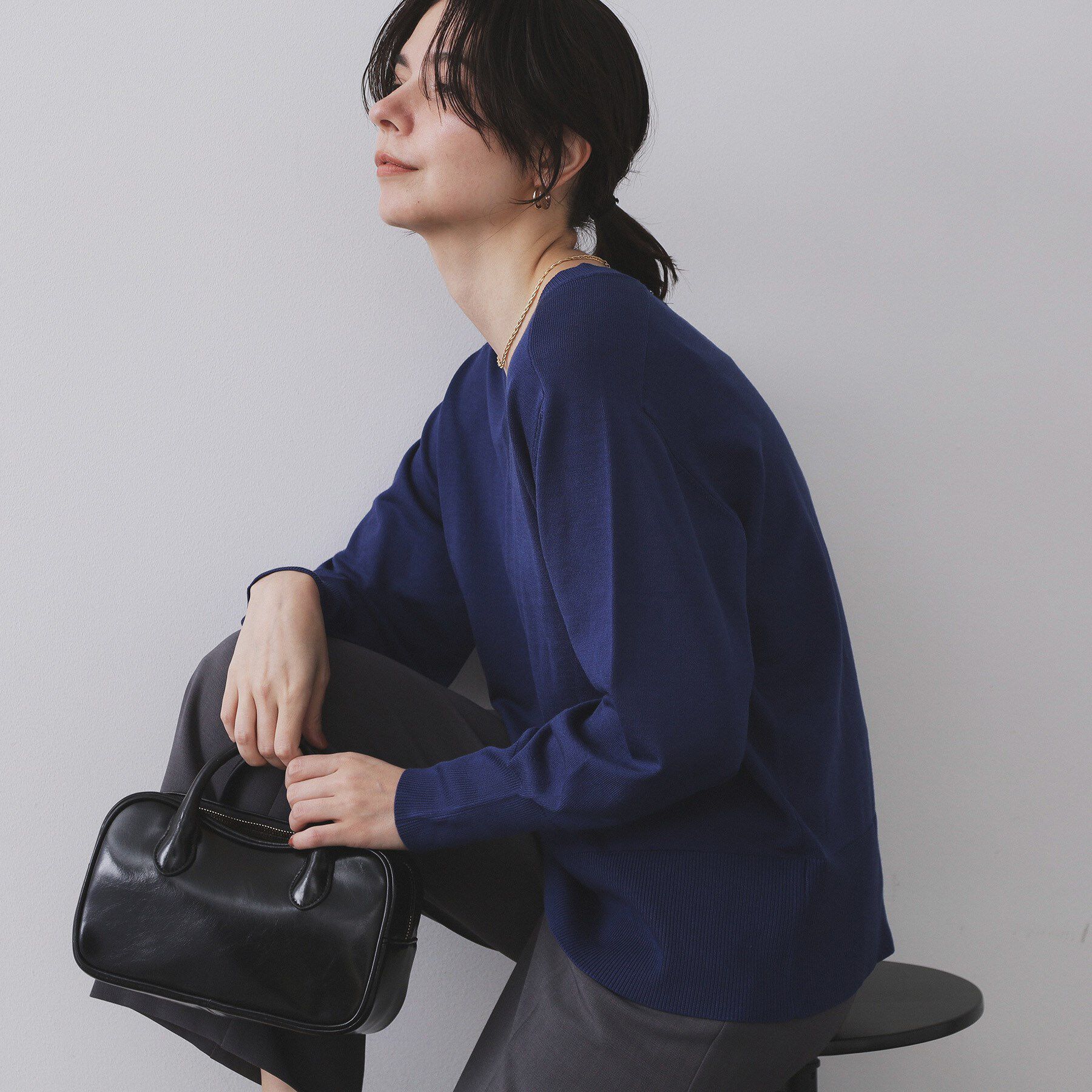 OPAQUE.CLIP「リラクシーVネックニット【洗濯機洗OK】《6col》」|ニット・セーター|