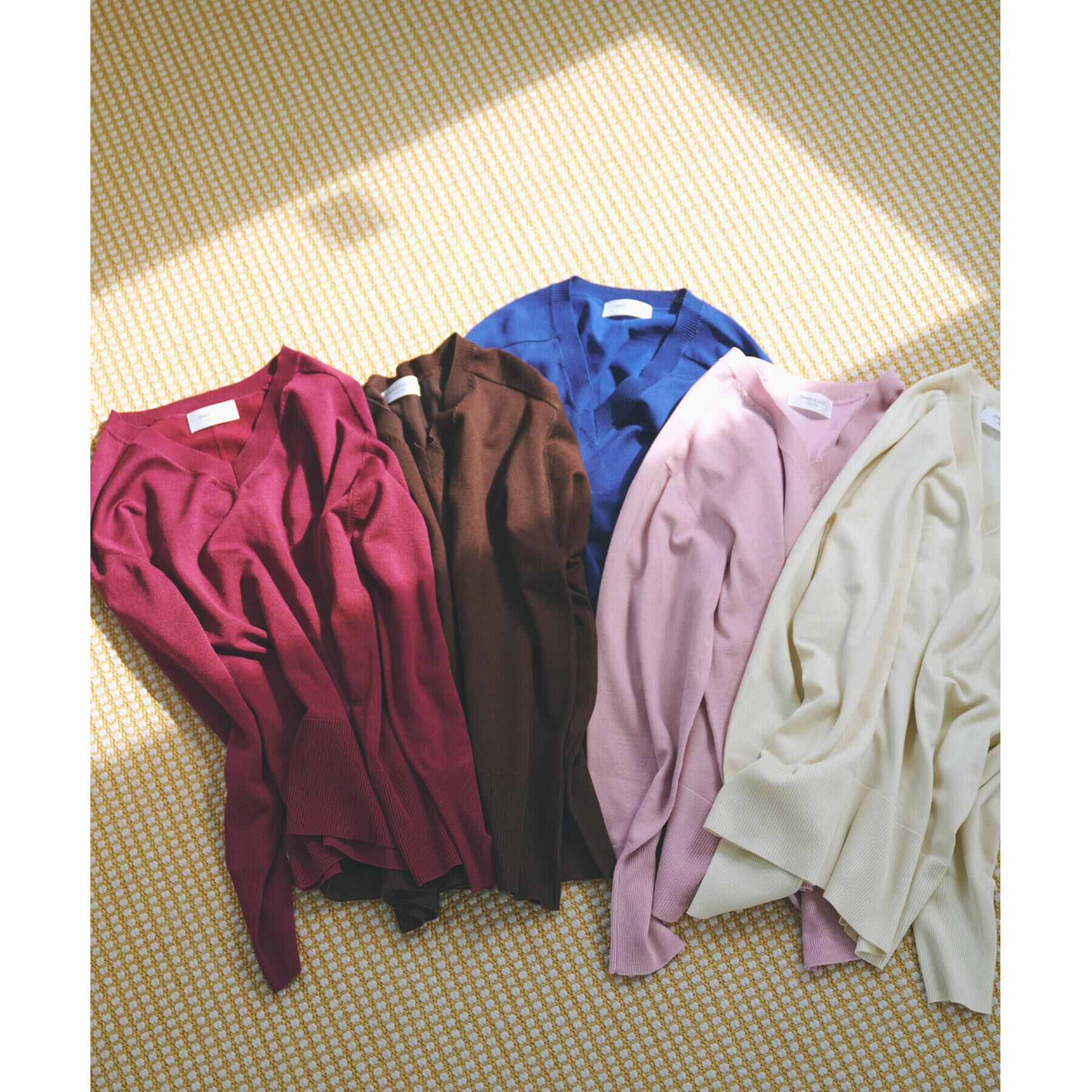 OPAQUE.CLIP「リラクシーVネックニット【洗濯機洗OK】《6col》」|ニット・セーター|