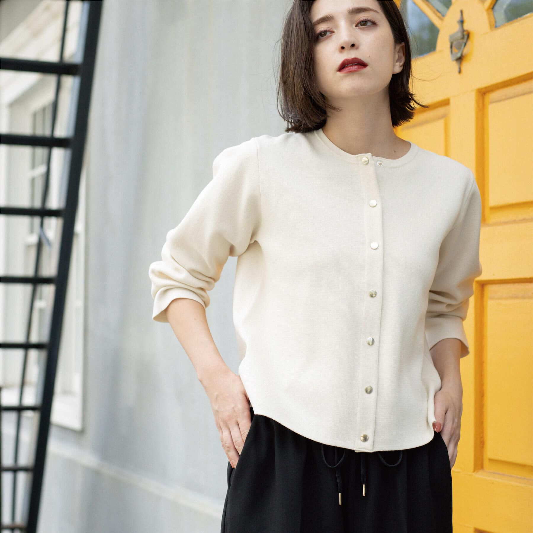 OPAQUE.CLIP「スナップボタンニットカーディガン【UVケア/洗濯機OK】《6col/S～LL》」|カーディガン|