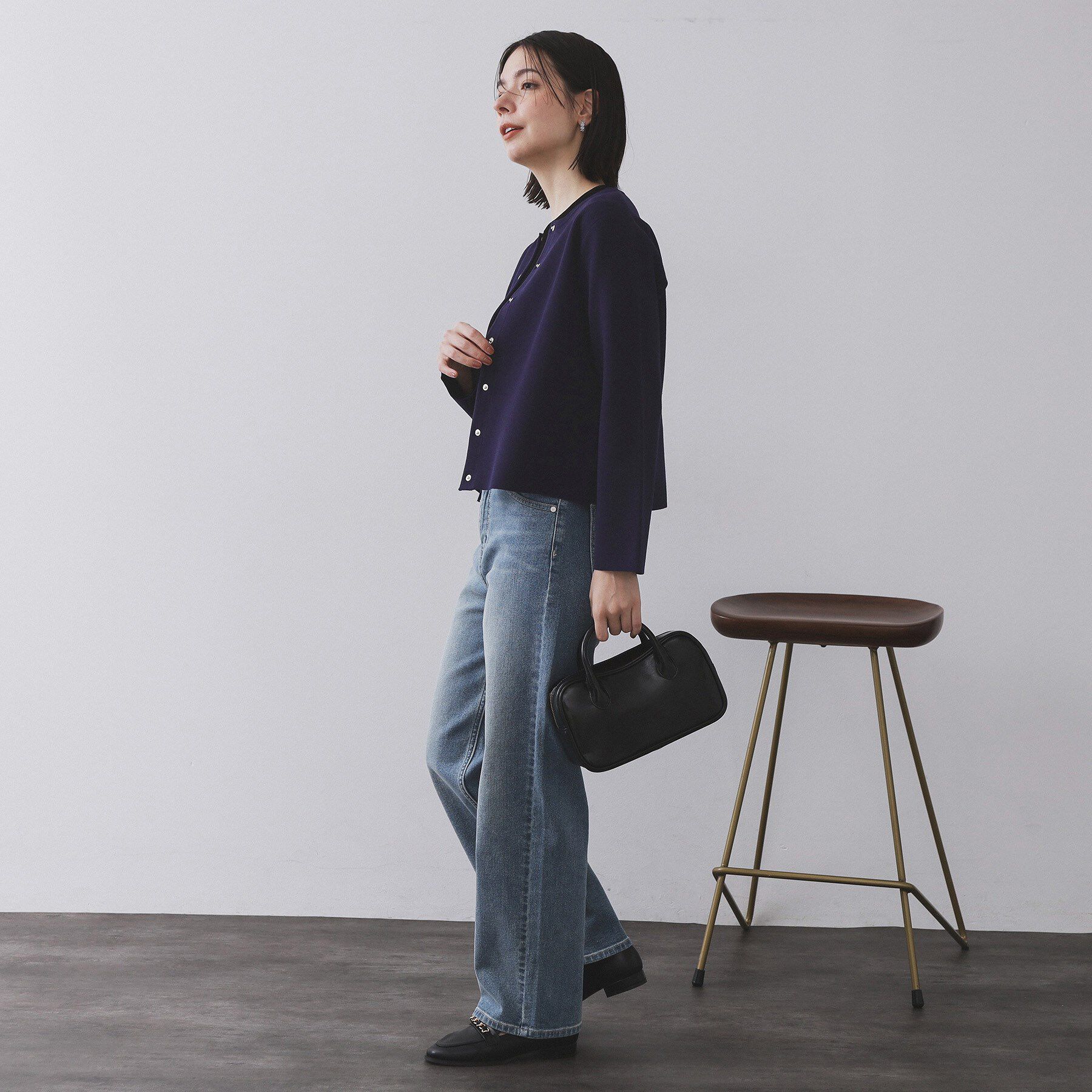 OPAQUE.CLIP「スナップボタンニットカーディガン【UVケア/洗濯機OK】《6col/S～LL》」|カーディガン|