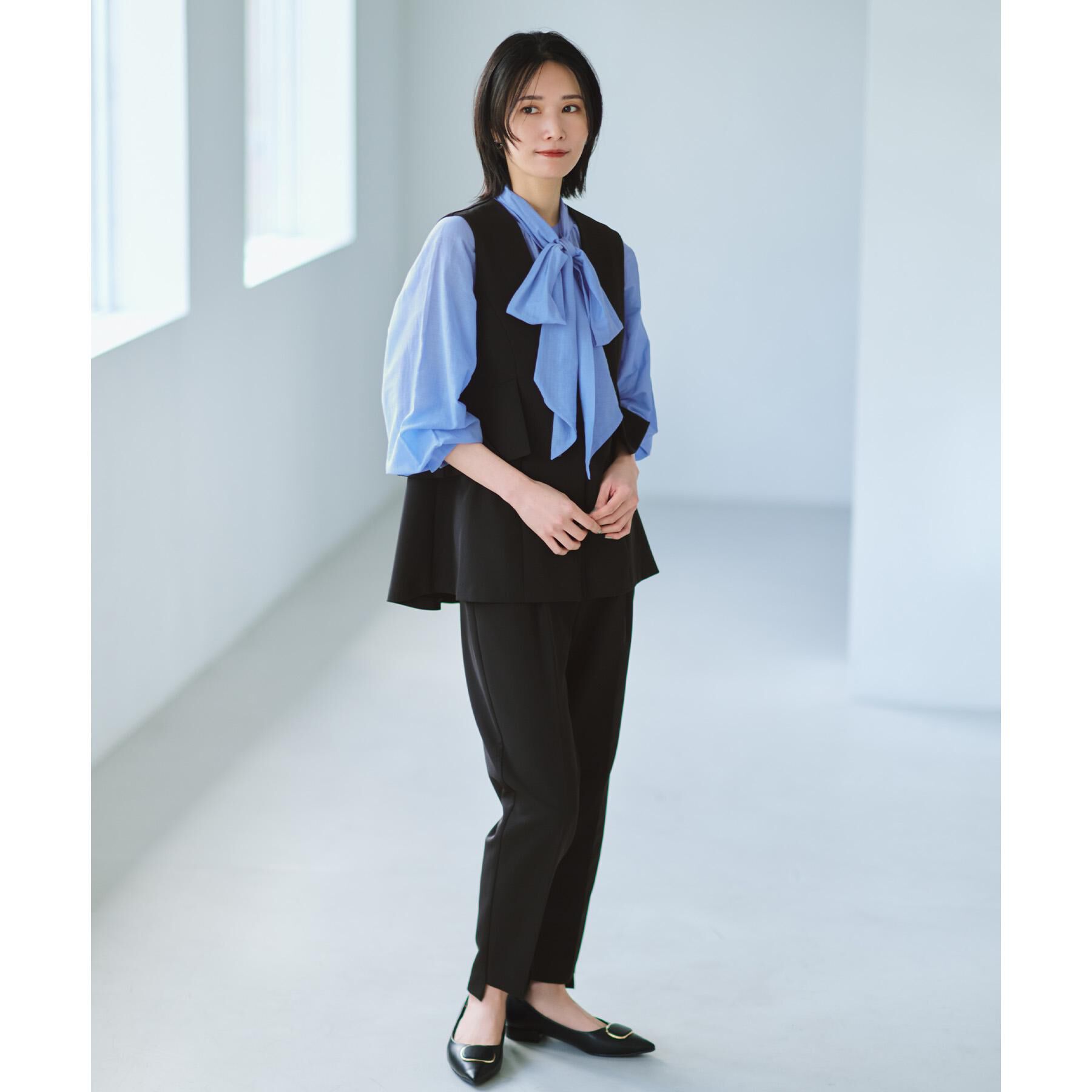 OPAQUE.CLIP「フリルペプラムジレ/セットアップ対応可【洗濯機洗い可】」|ベスト・ジレ|