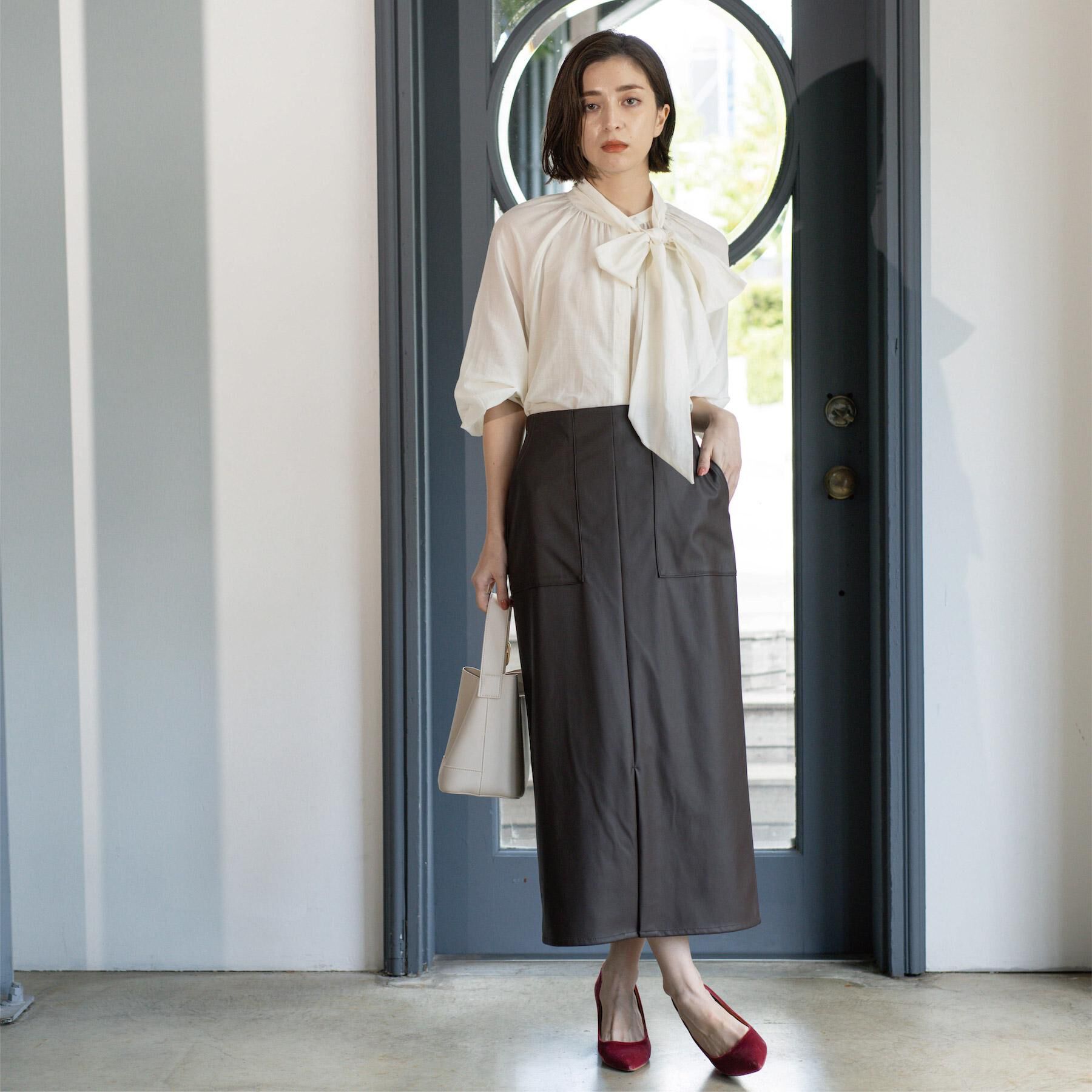 OPAQUE.CLIP「ストレッチダブルポケットタイトスカート【洗える】」|スカート|