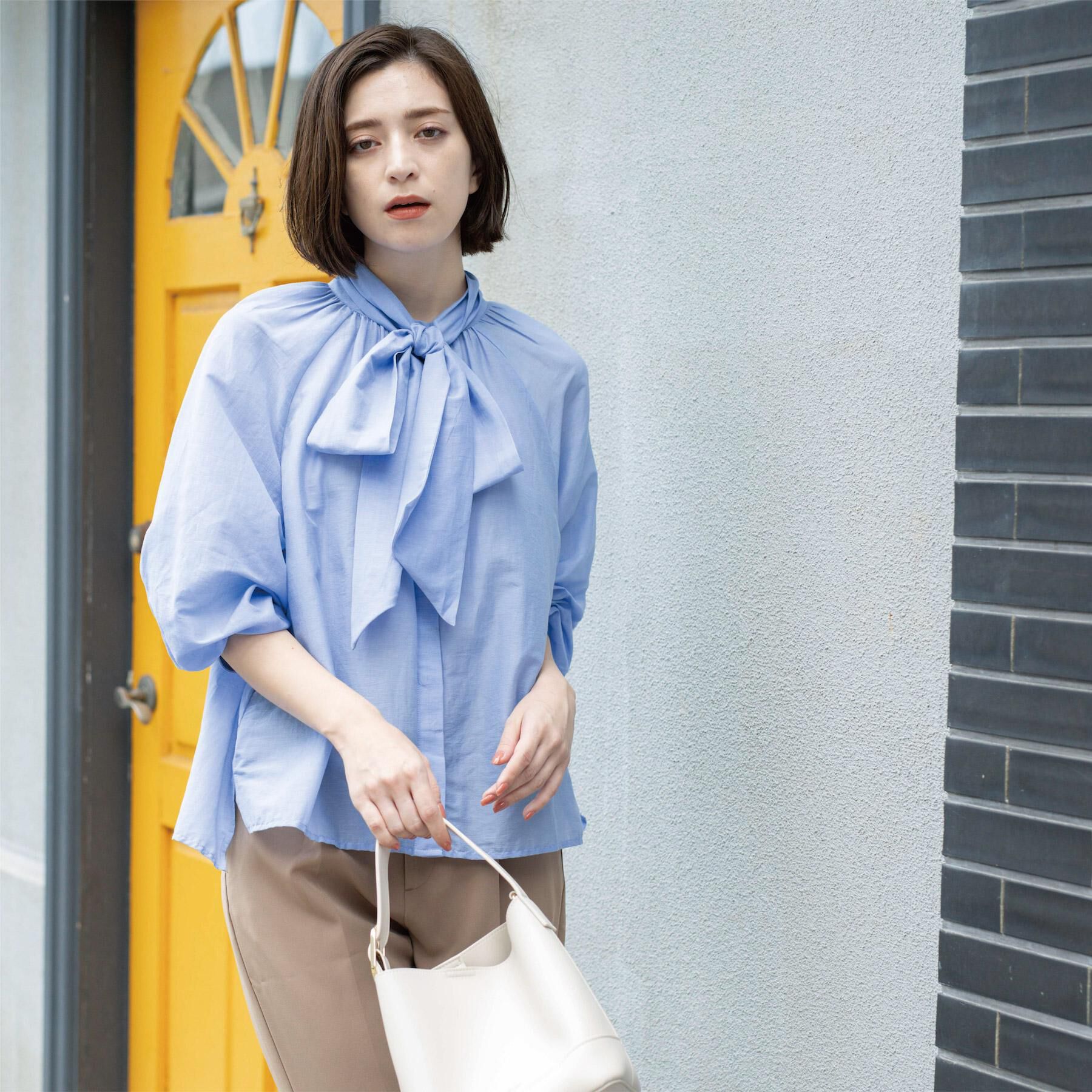 OPAQUE.CLIP「《BAILA掲載》2WAYシアーボウタイブラウス【洗濯機洗い可】」|シャツ・ブラウス|