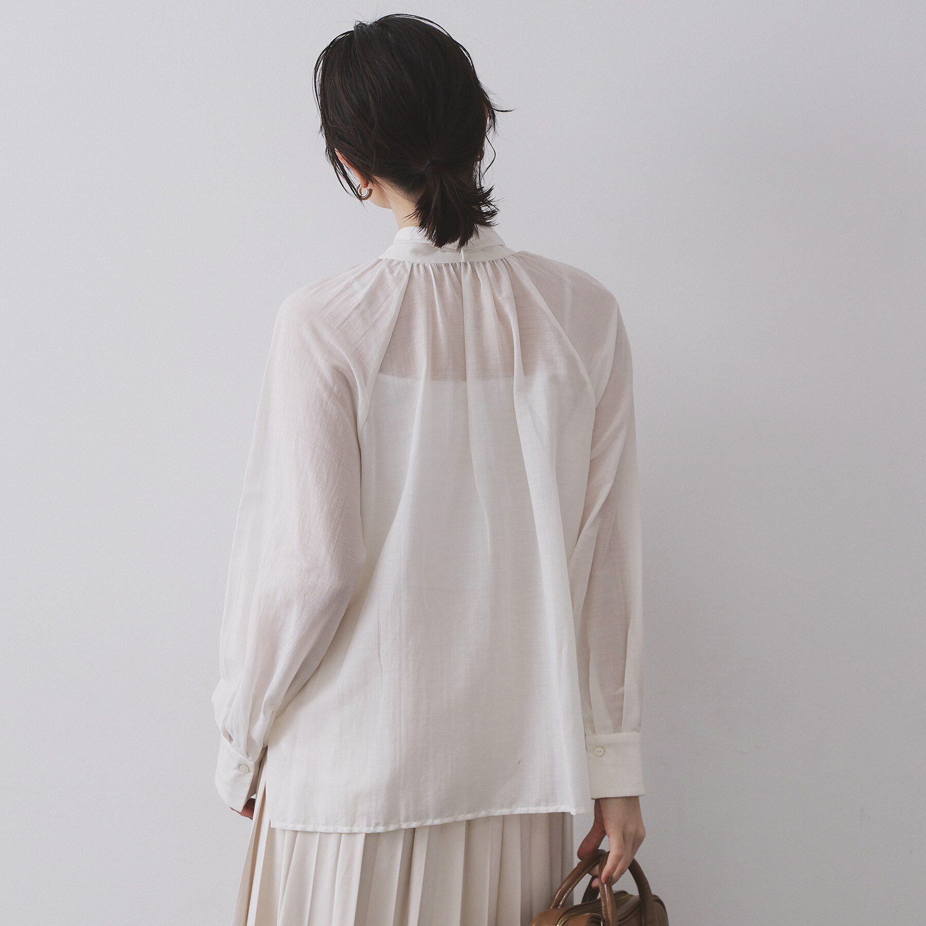 OPAQUE.CLIP「《BAILA掲載》2WAYシアーボウタイブラウス【洗濯機洗い可】」|シャツ・ブラウス|