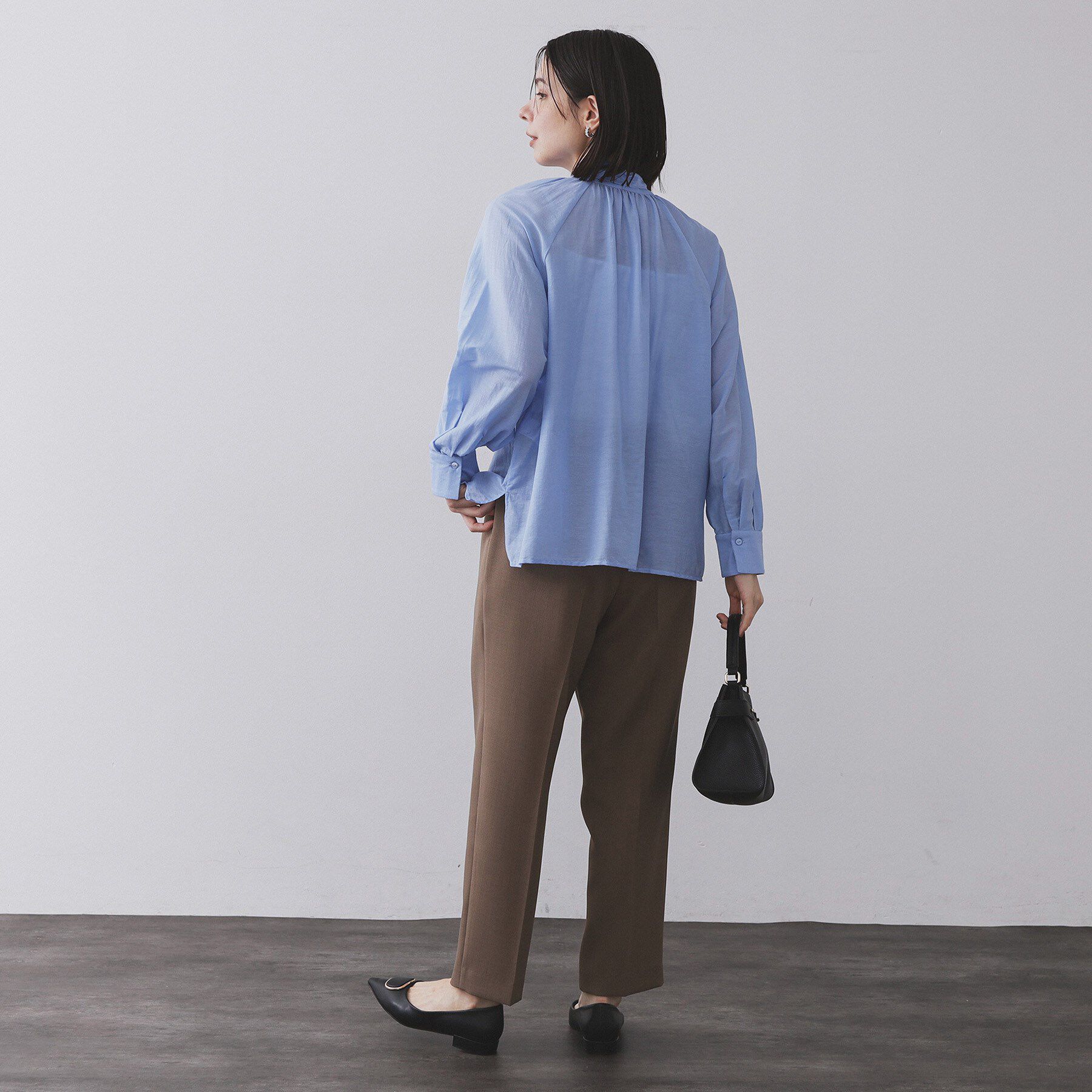 OPAQUE.CLIP「《BAILA掲載》2WAYシアーボウタイブラウス【洗濯機洗い可】」|シャツ・ブラウス|