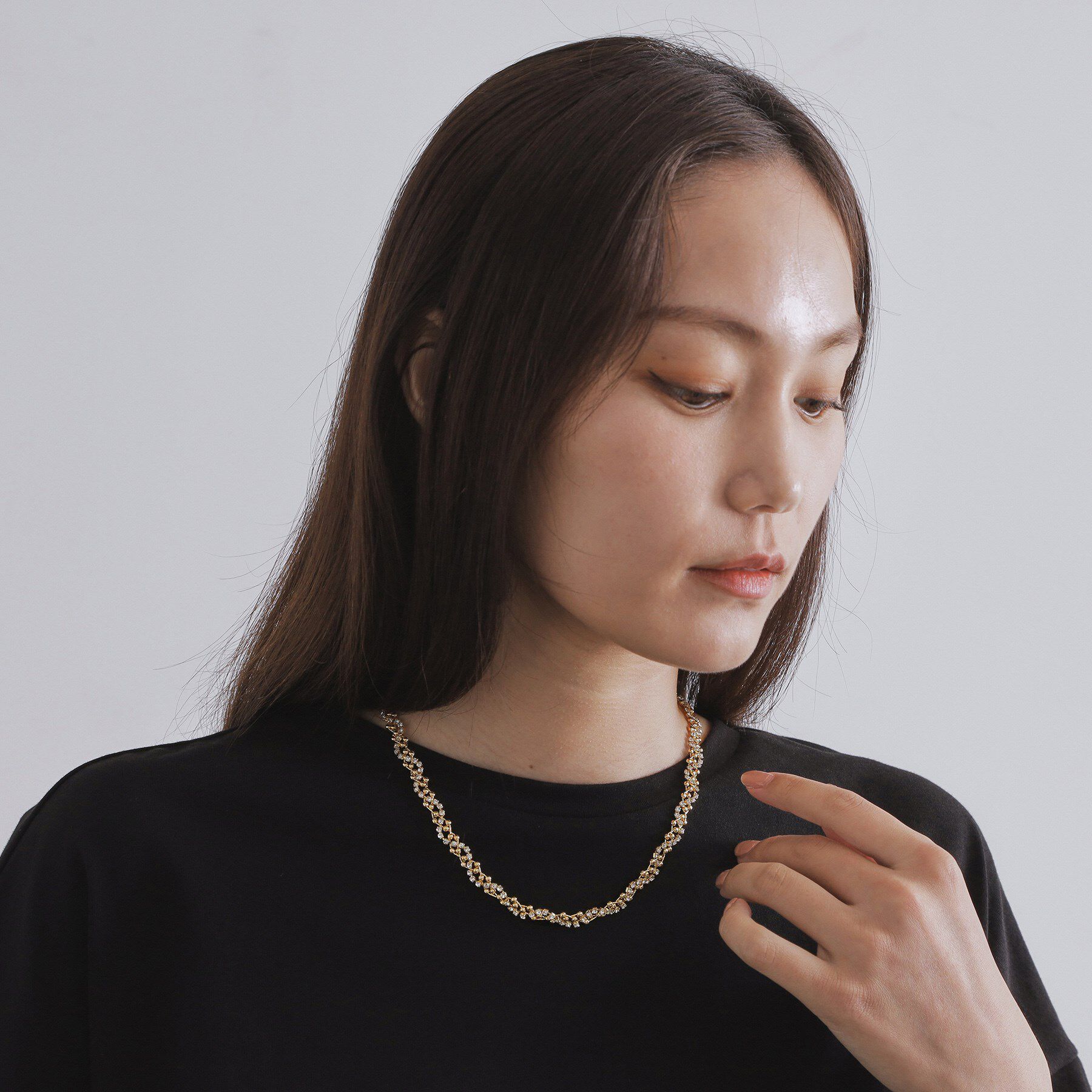 OPAQUE.CLIP「ビジュー＆フェイクパール　アソートネックレス」|ネックレス|