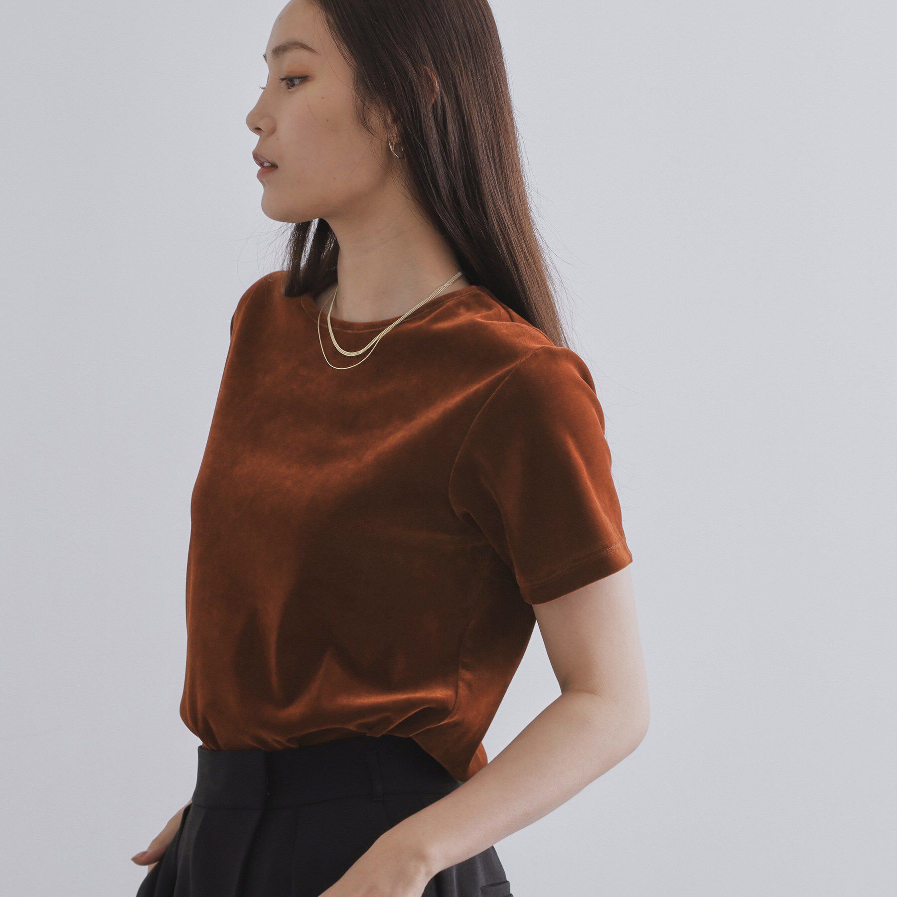 OPAQUE.CLIP「フロッキーチュールTシャツ【洗濯機洗い可】」|Tシャツ・カットソー|