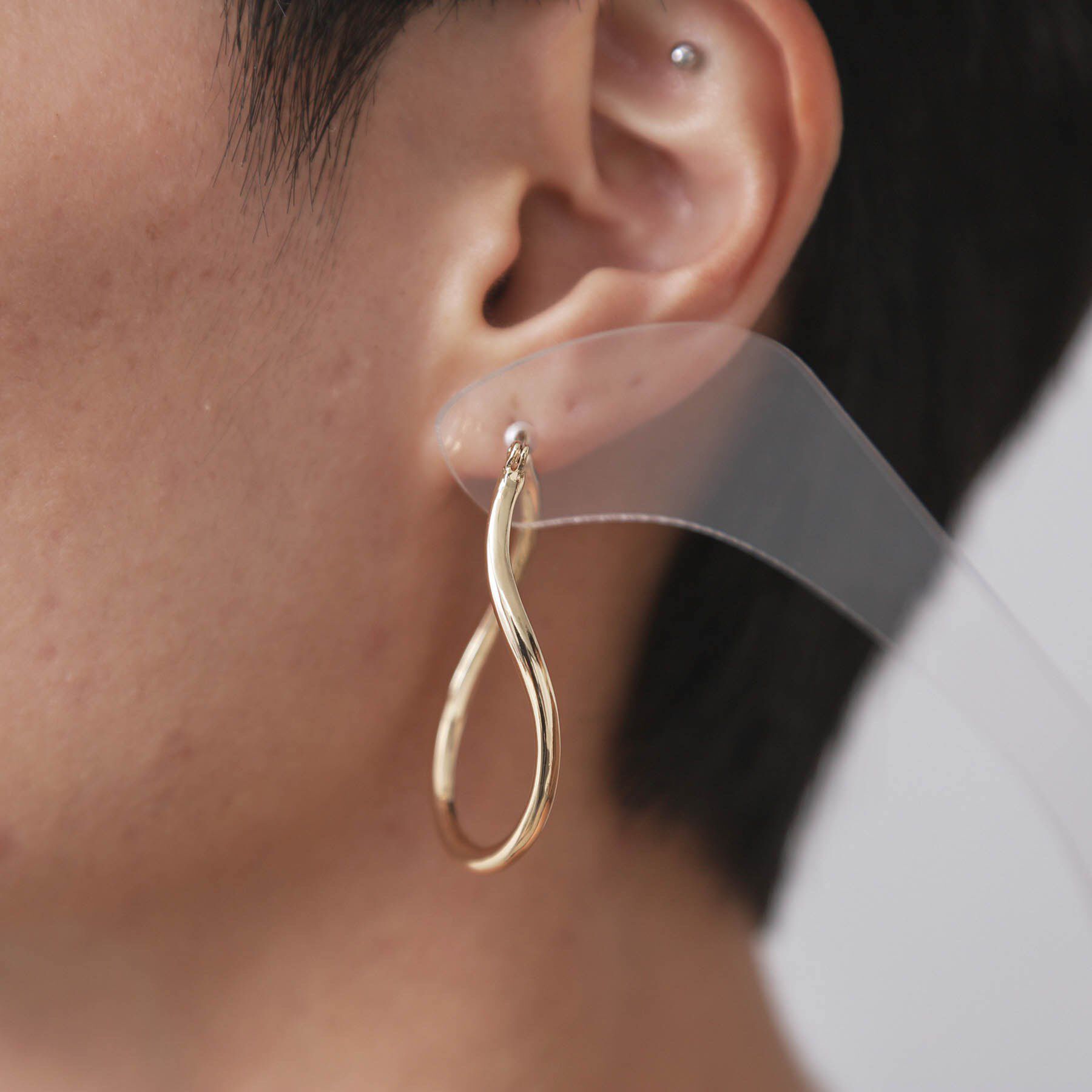 OPAQUE.CLIP「ワンタッチメタルフープビッグピアス」|ピアス|