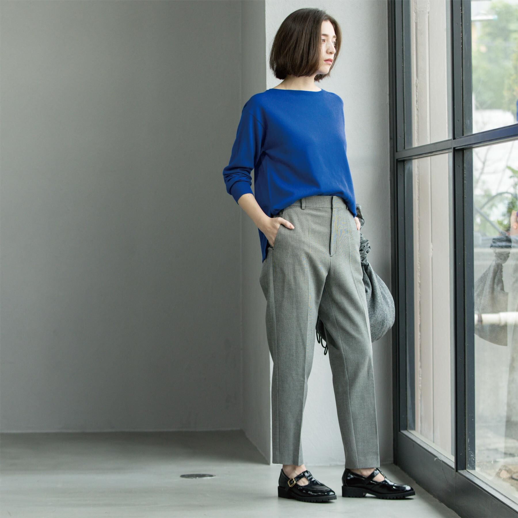 OPAQUE.CLIP「ボートネックニット/エクストラファインメリノウール【THEシリーズ/洗濯機OK】」|ニット・セーター|